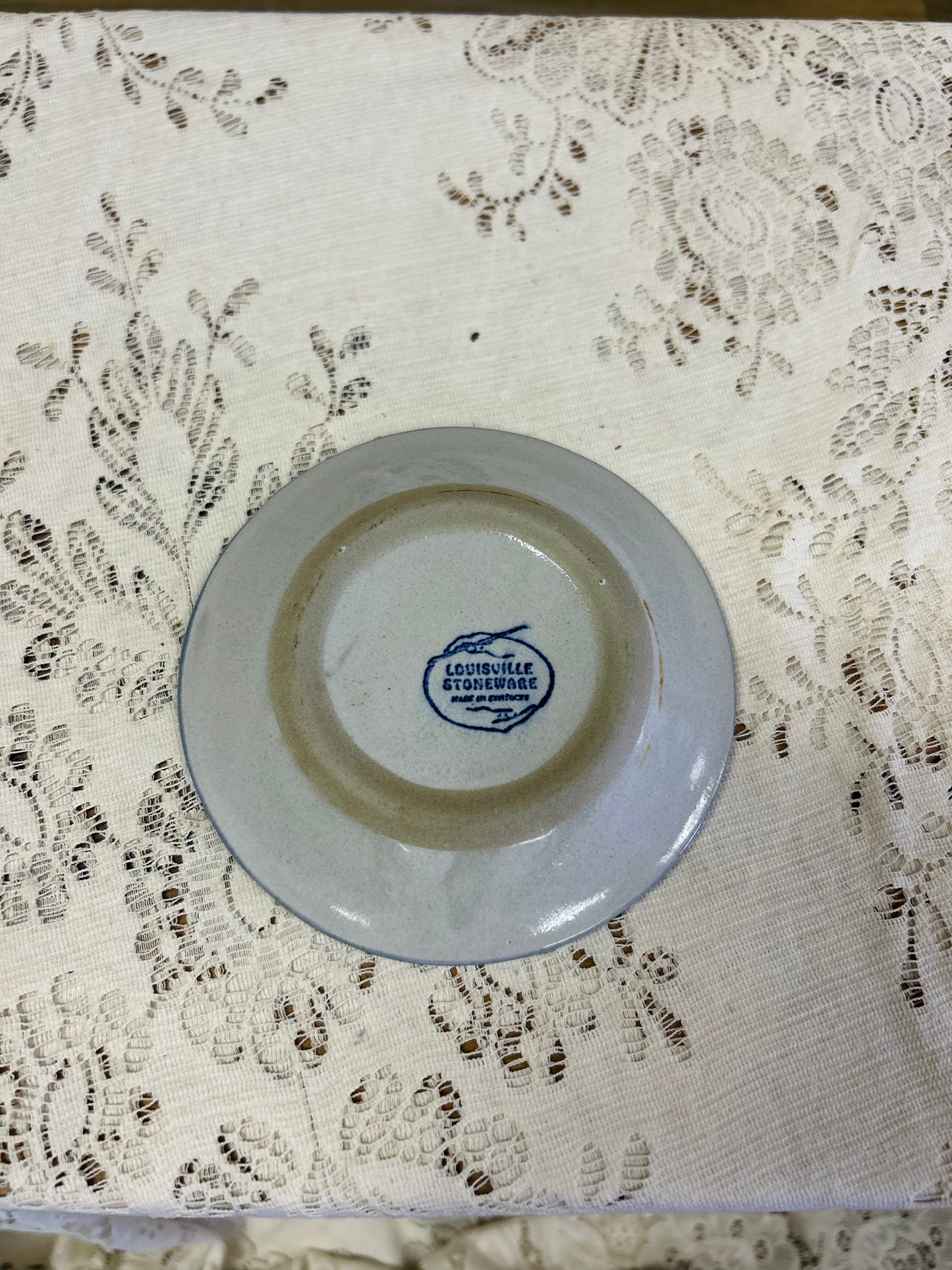 Vintage Louisville Stoneware "Thank you" Floral Dish