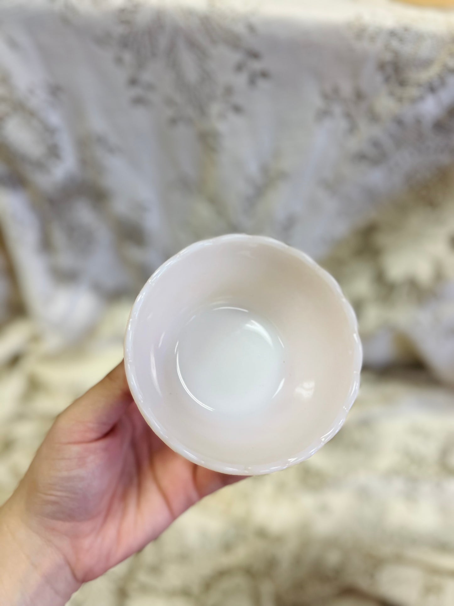 Vintage Fire-King Peach Lustre Ramekin Custard Cup with Iridescent Finish
