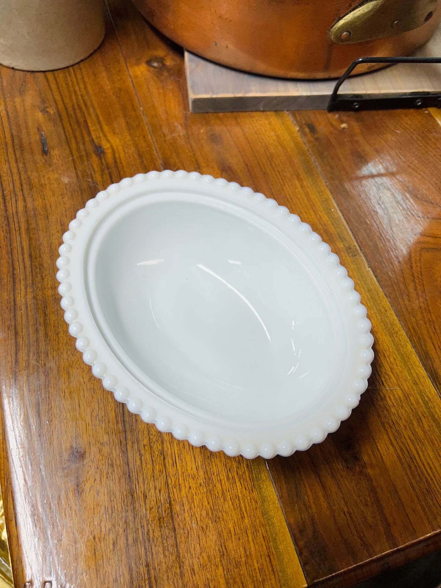 Hen on Nest Milk Glass