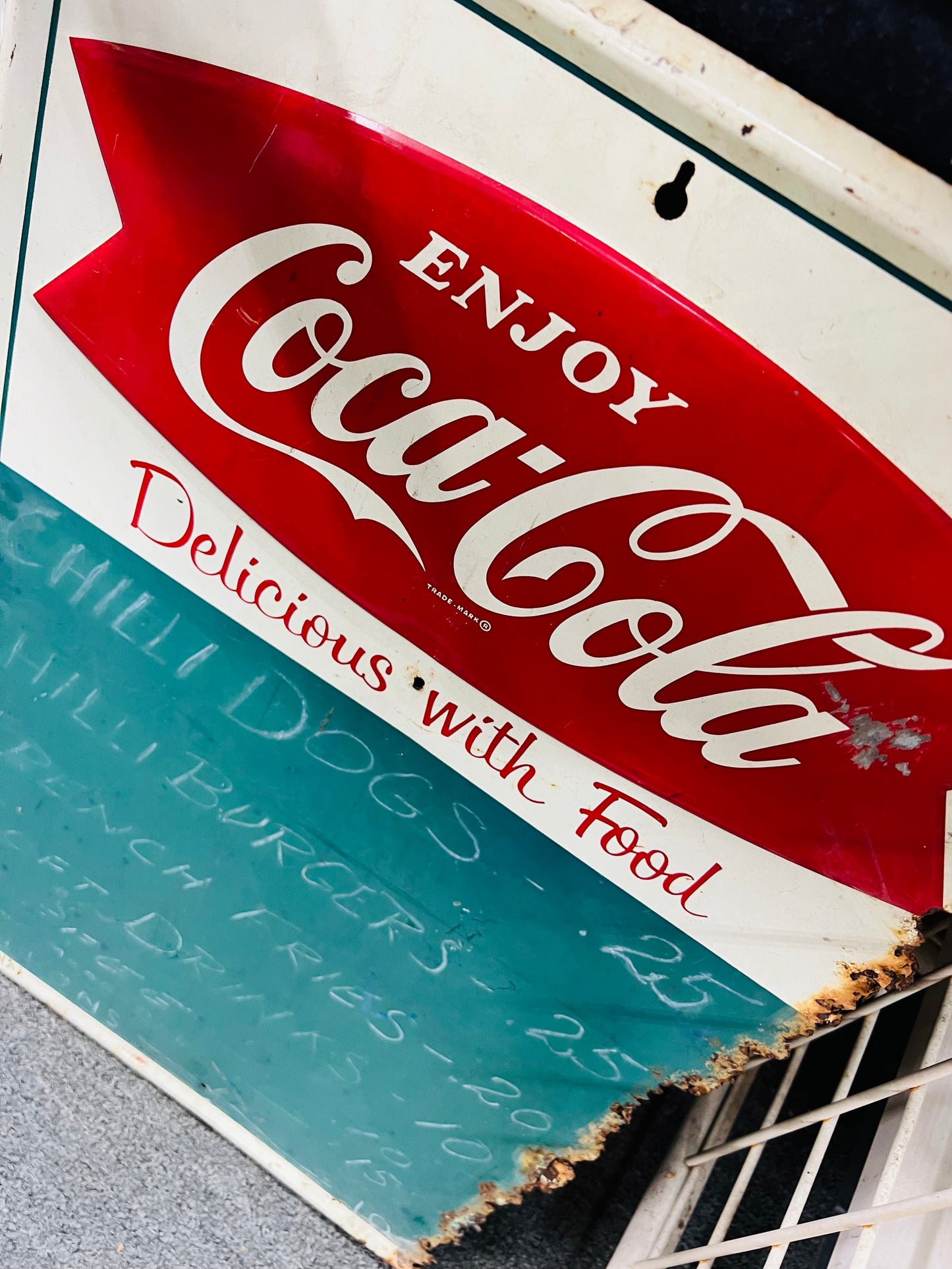 Coca Cola Fishtail Menu Chalk Board Sign