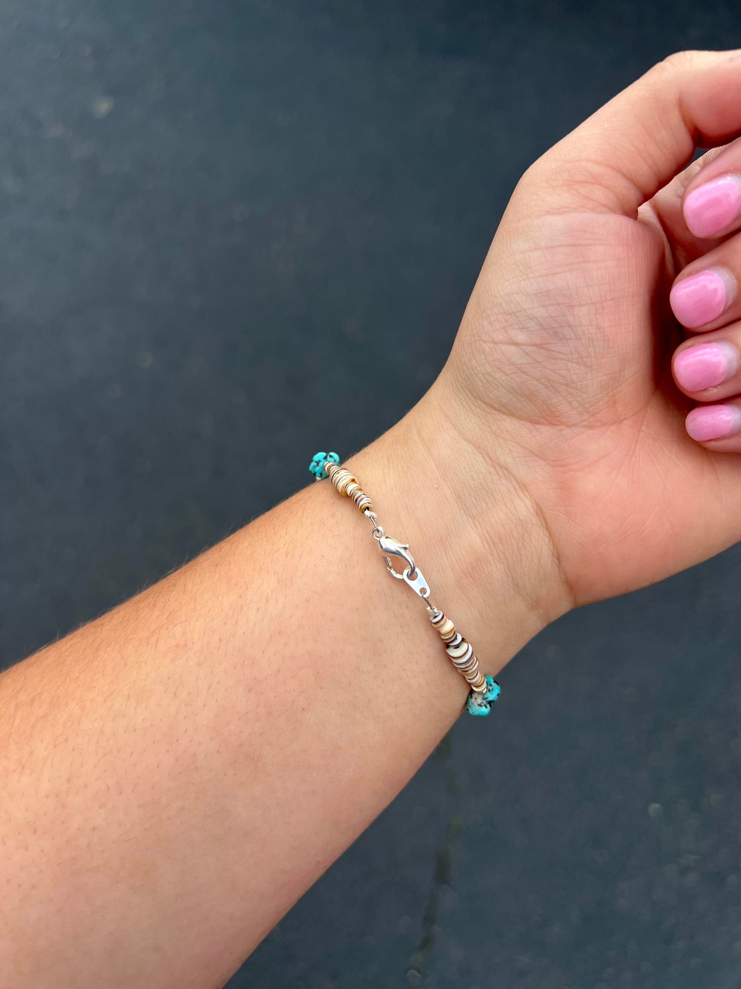 Brown Heishi and Turquoise Nuggets Bracelet