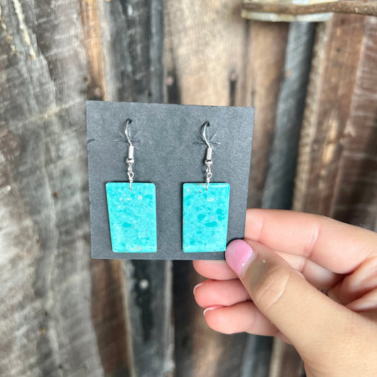 Kingman Turquoise Slab Earrings
