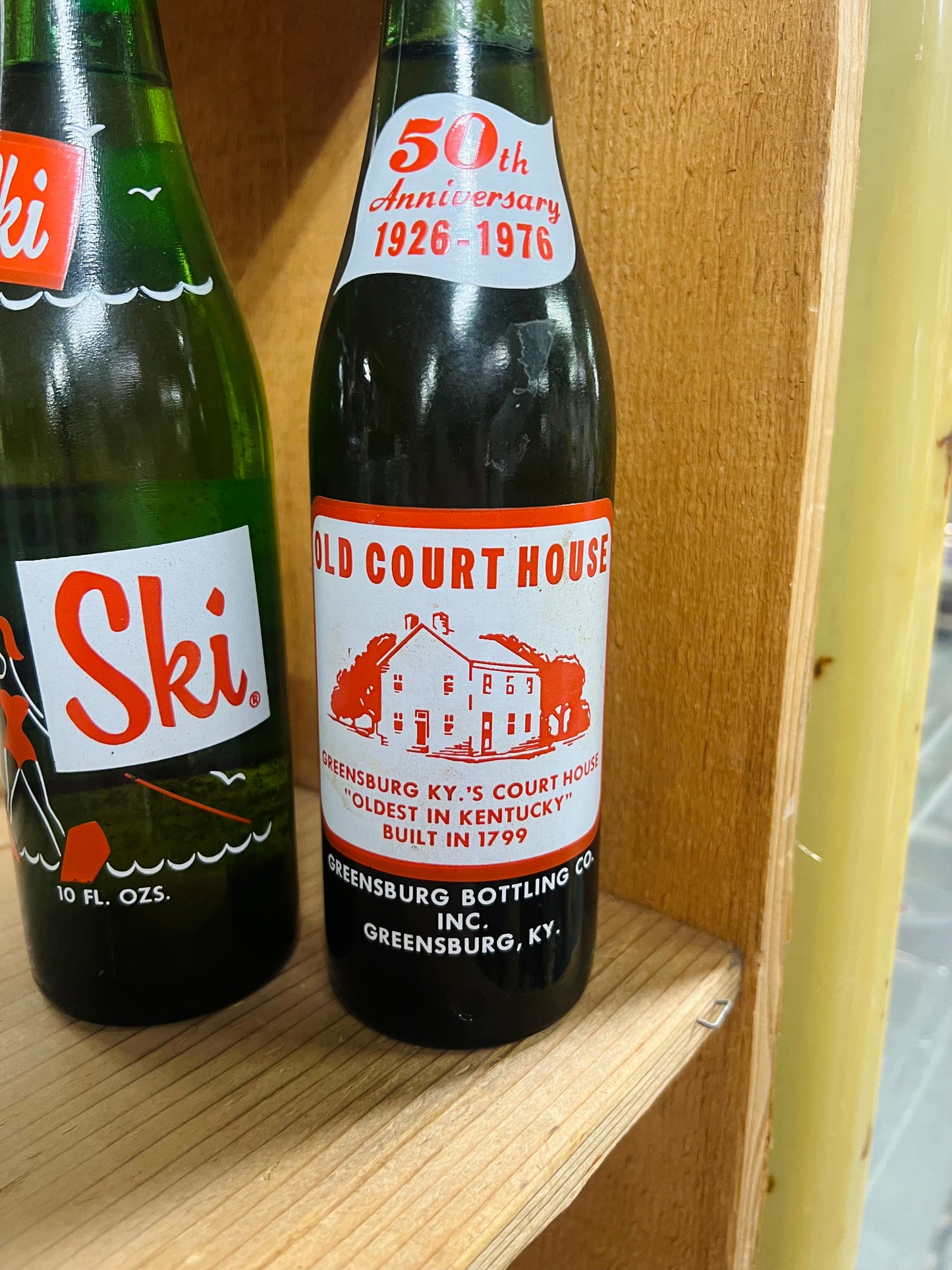 Vintage Ski Glass Bottle 50th Anniversary Greensburg, KY