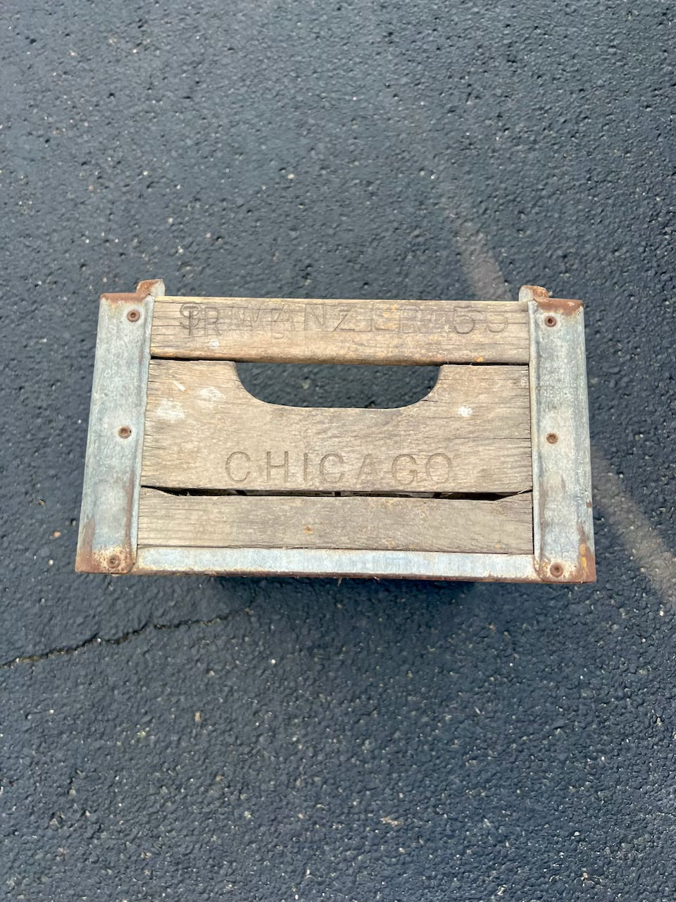 Vintage Wood Metal Dairy Crate: 59 Trilby Farm Toledo Ohio