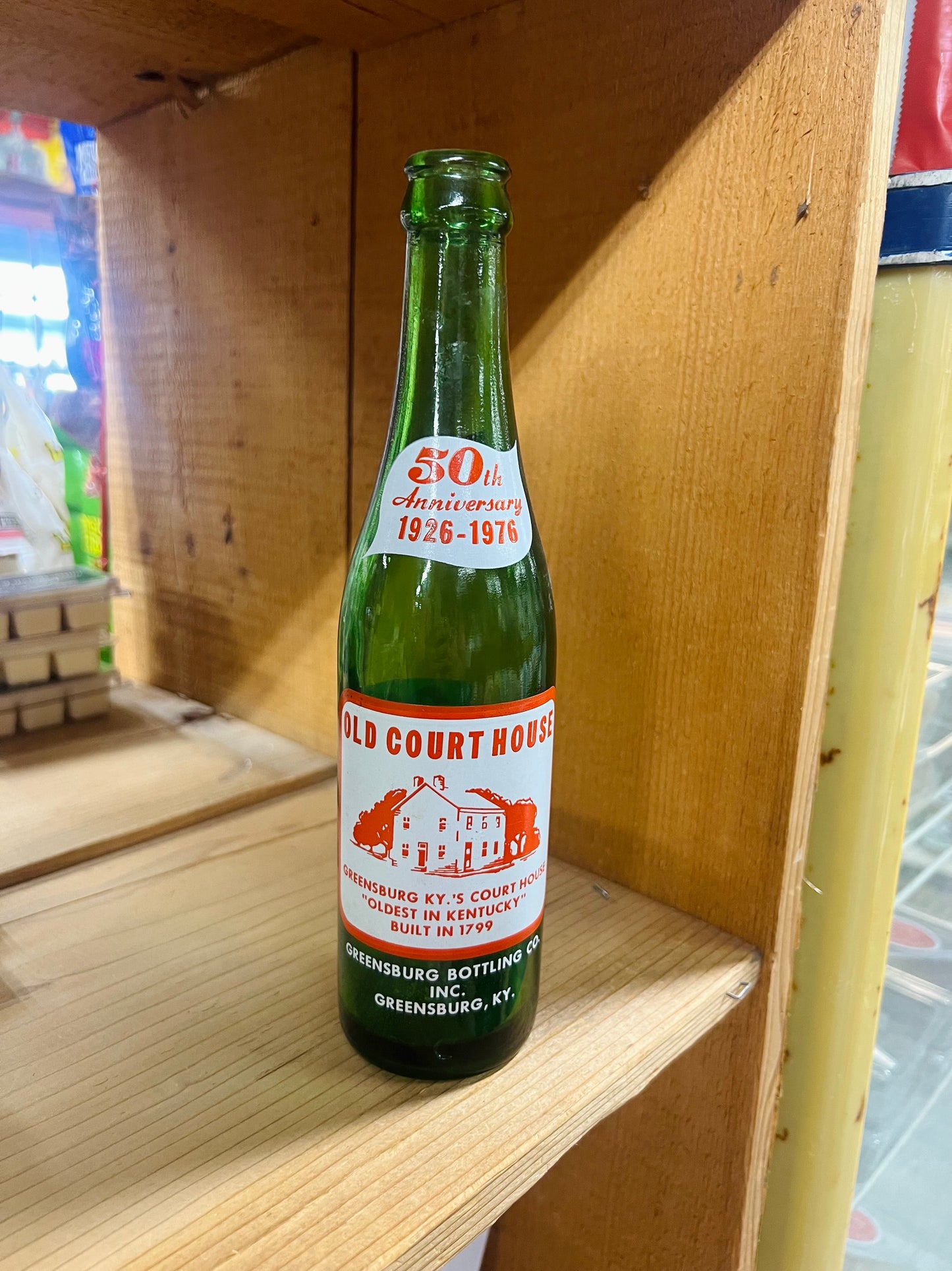 Vintage Ski Glass Bottle 50th Anniversary Greensburg, KY