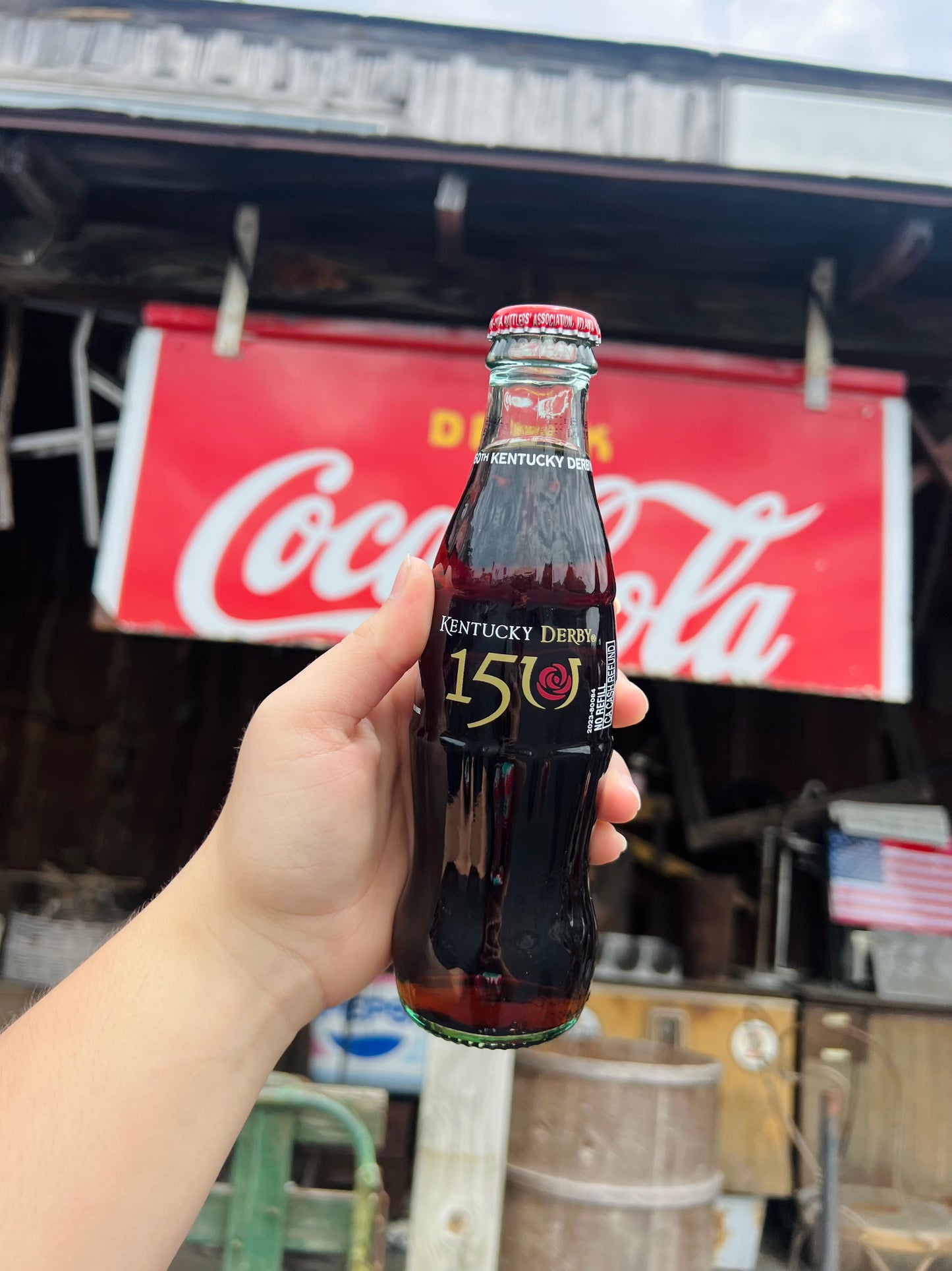 Limited Edition 150th Kentucky Derby Coca Cola 8oz Glass Bottle 6 Pack