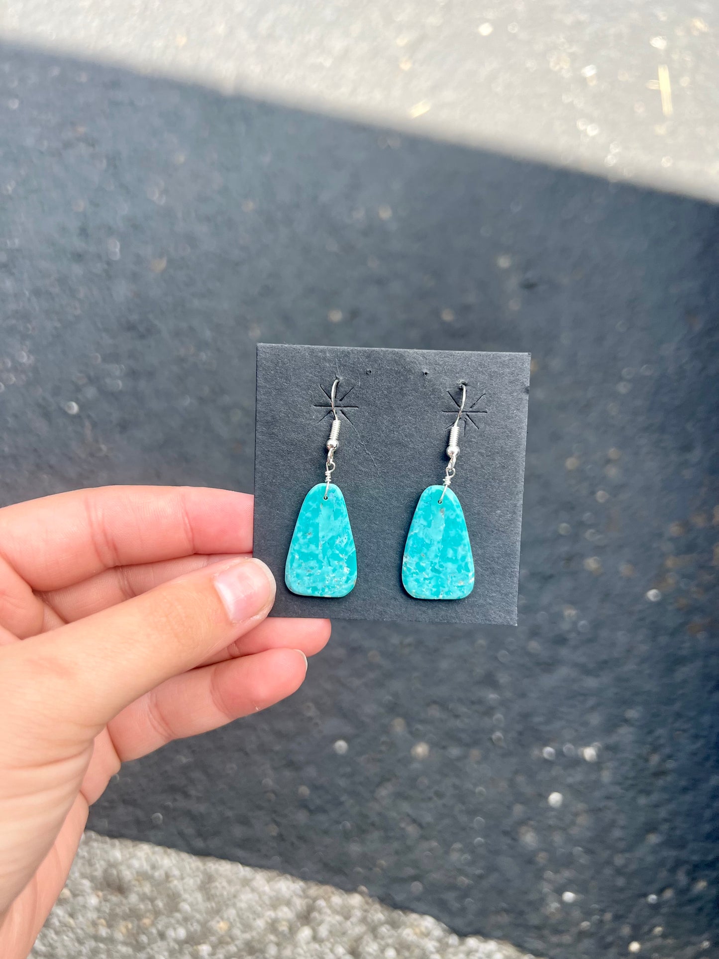 Kingman Turquoise Slab Earrings
