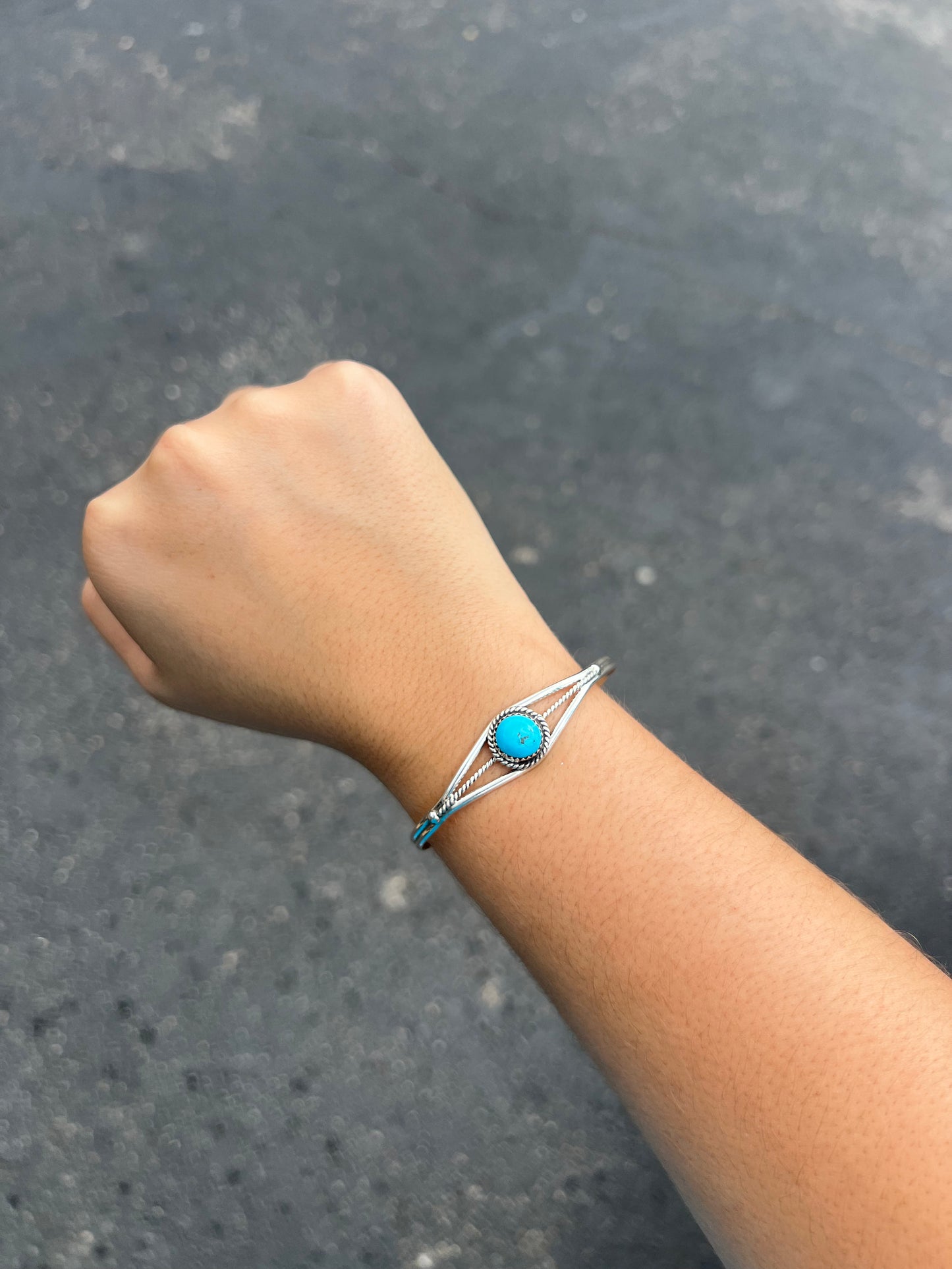 The Sadie Genuine Turquoise Sterling Silver Cuff Bracelet