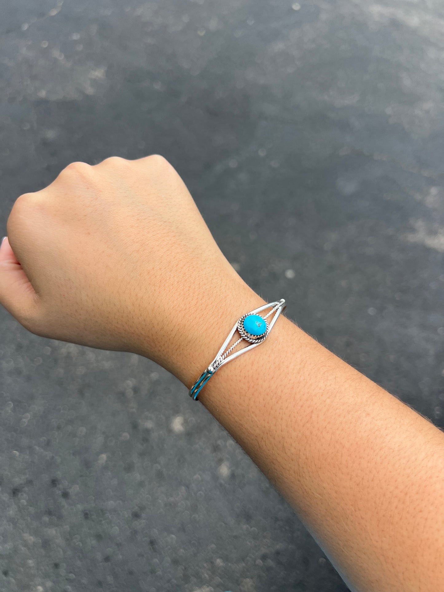 The Sadie Genuine Turquoise Sterling Silver Cuff Bracelet