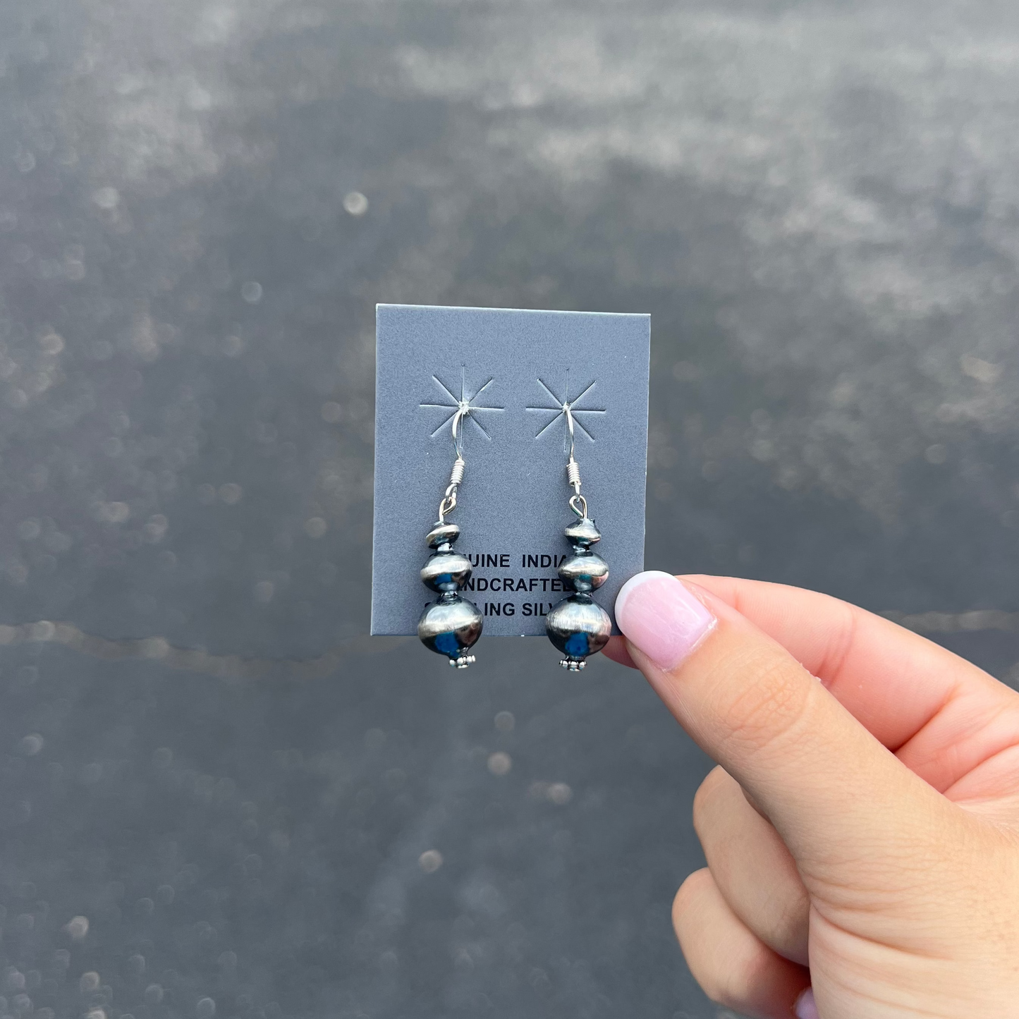 Navajo Handmade Pearl Dangle Earrings
