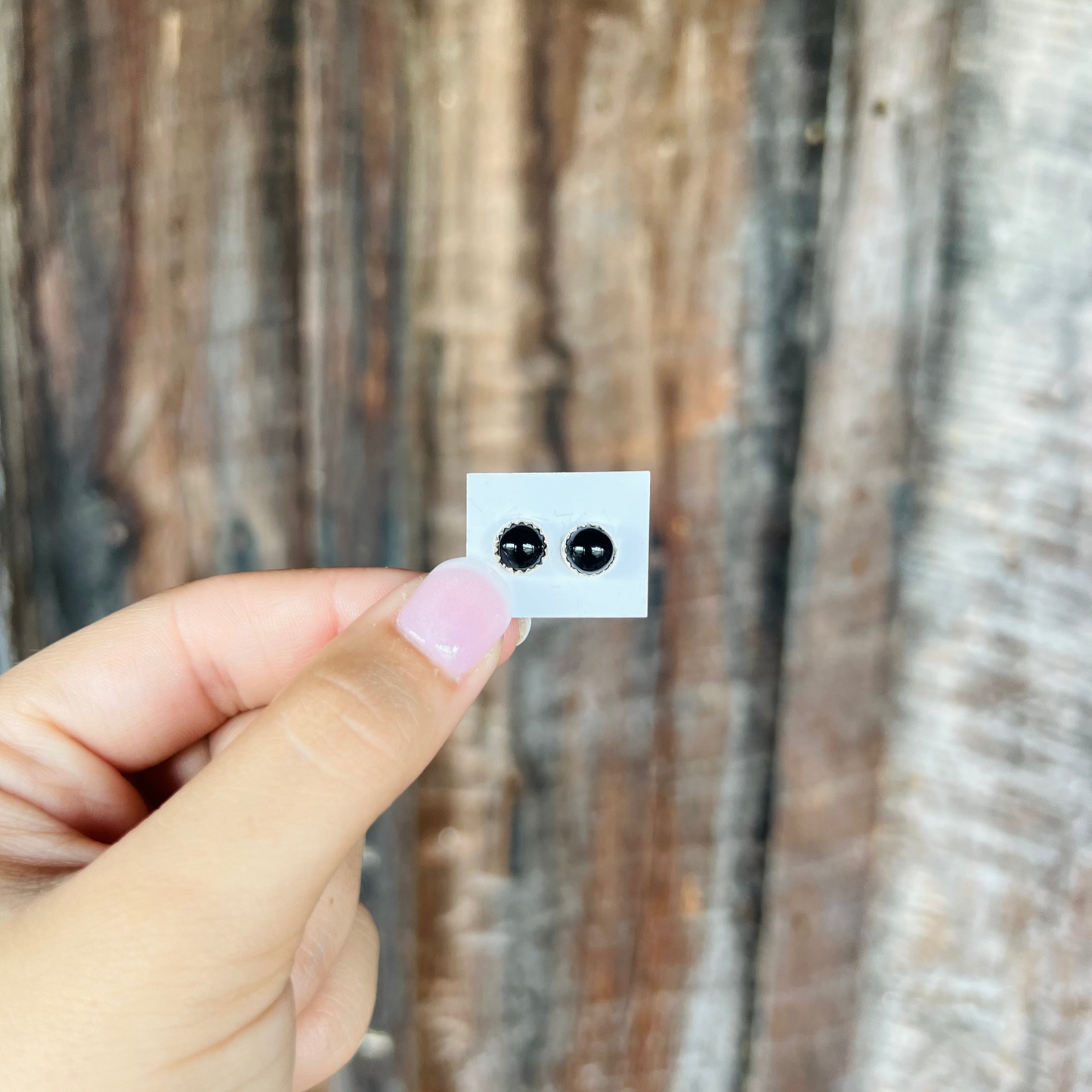 Genuine Black Onyx Sterling Silver Small Studs