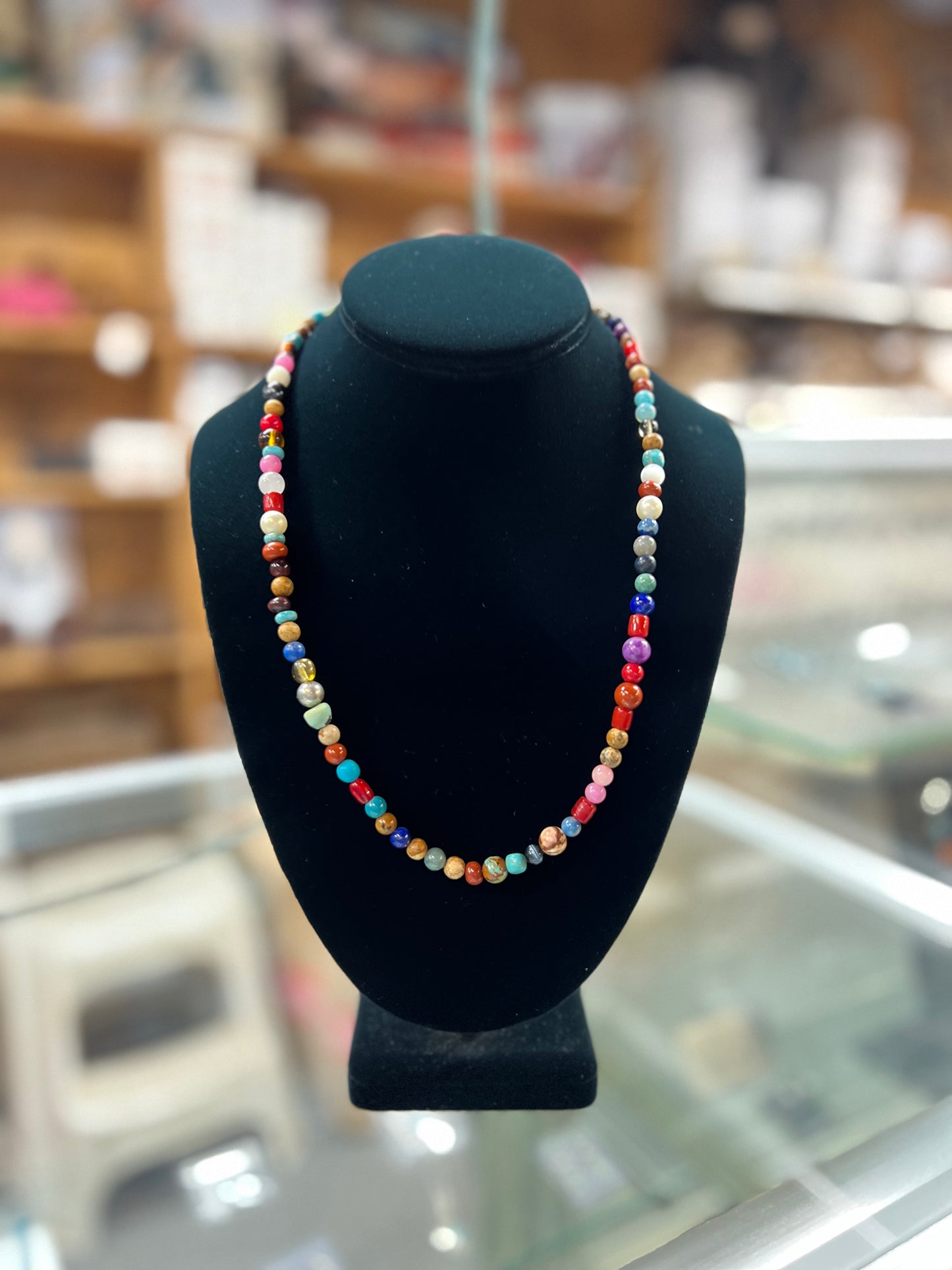Genuine Turquoise and Multi Stone Necklace