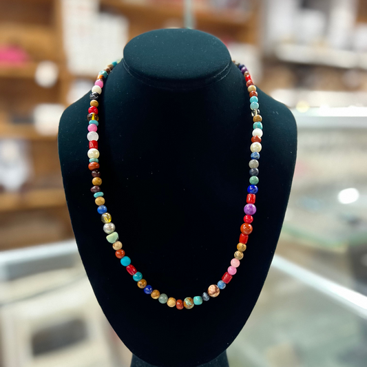 Genuine Turquoise and Multi Stone Necklace