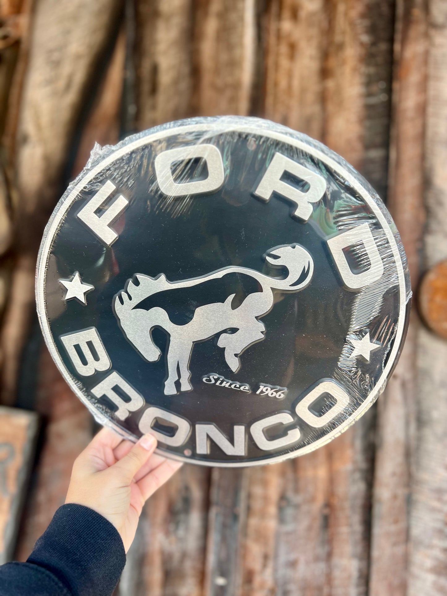 Ford Bronco Round Metal Sign 12"