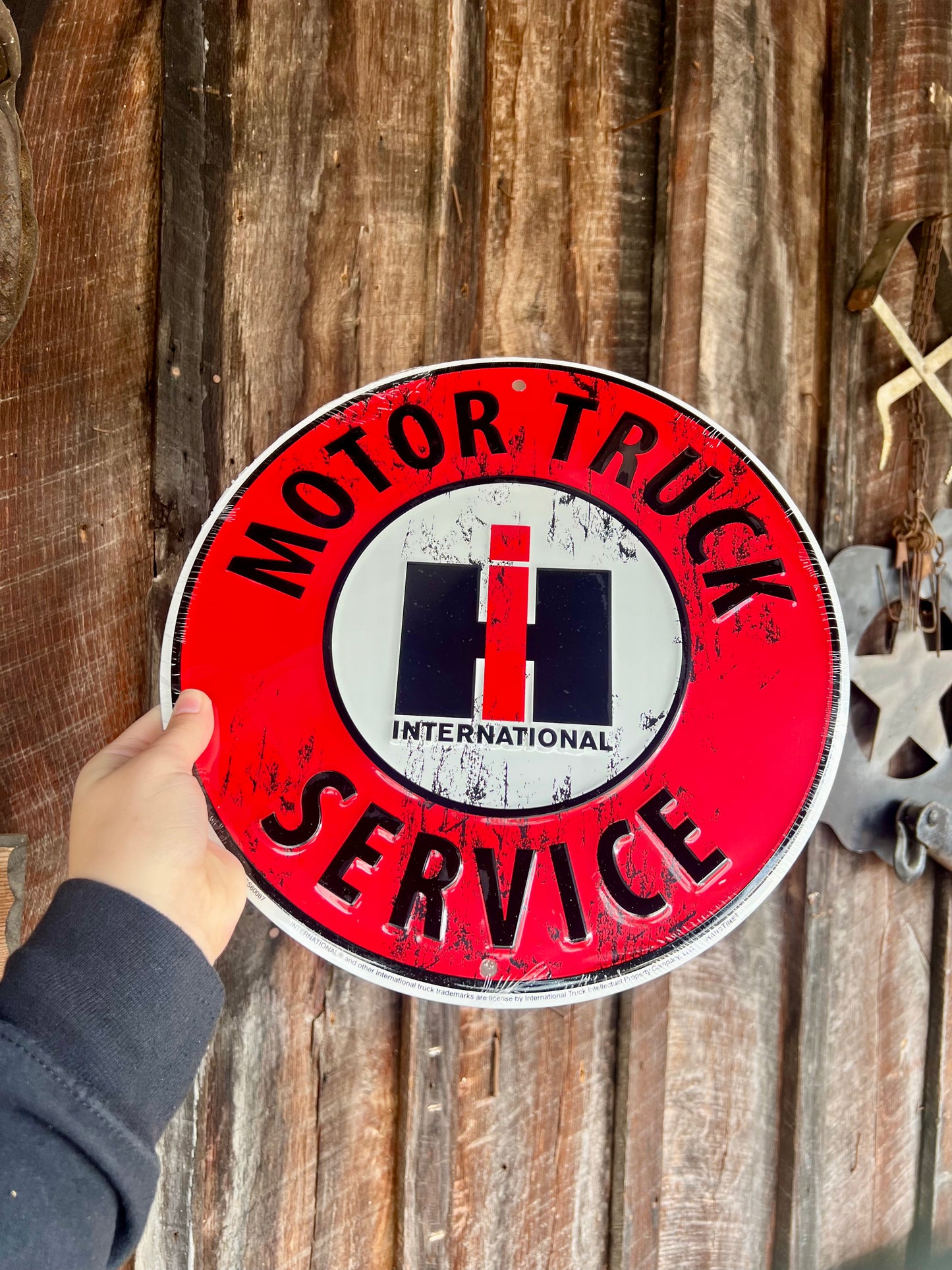 International Harvester Motor Truck Service Round Sign 12"