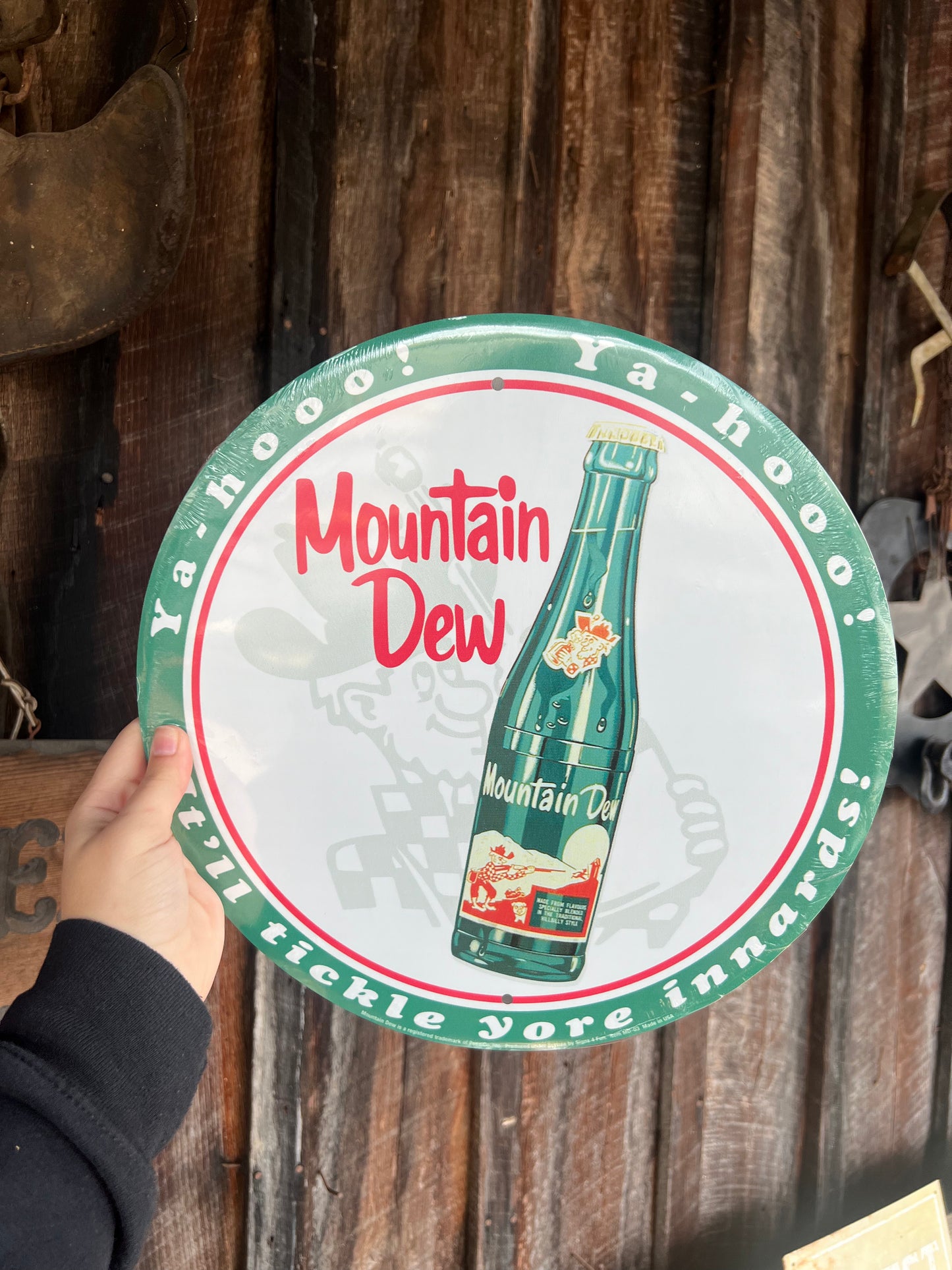 Mountain Dew Bottle Round Sign 12"