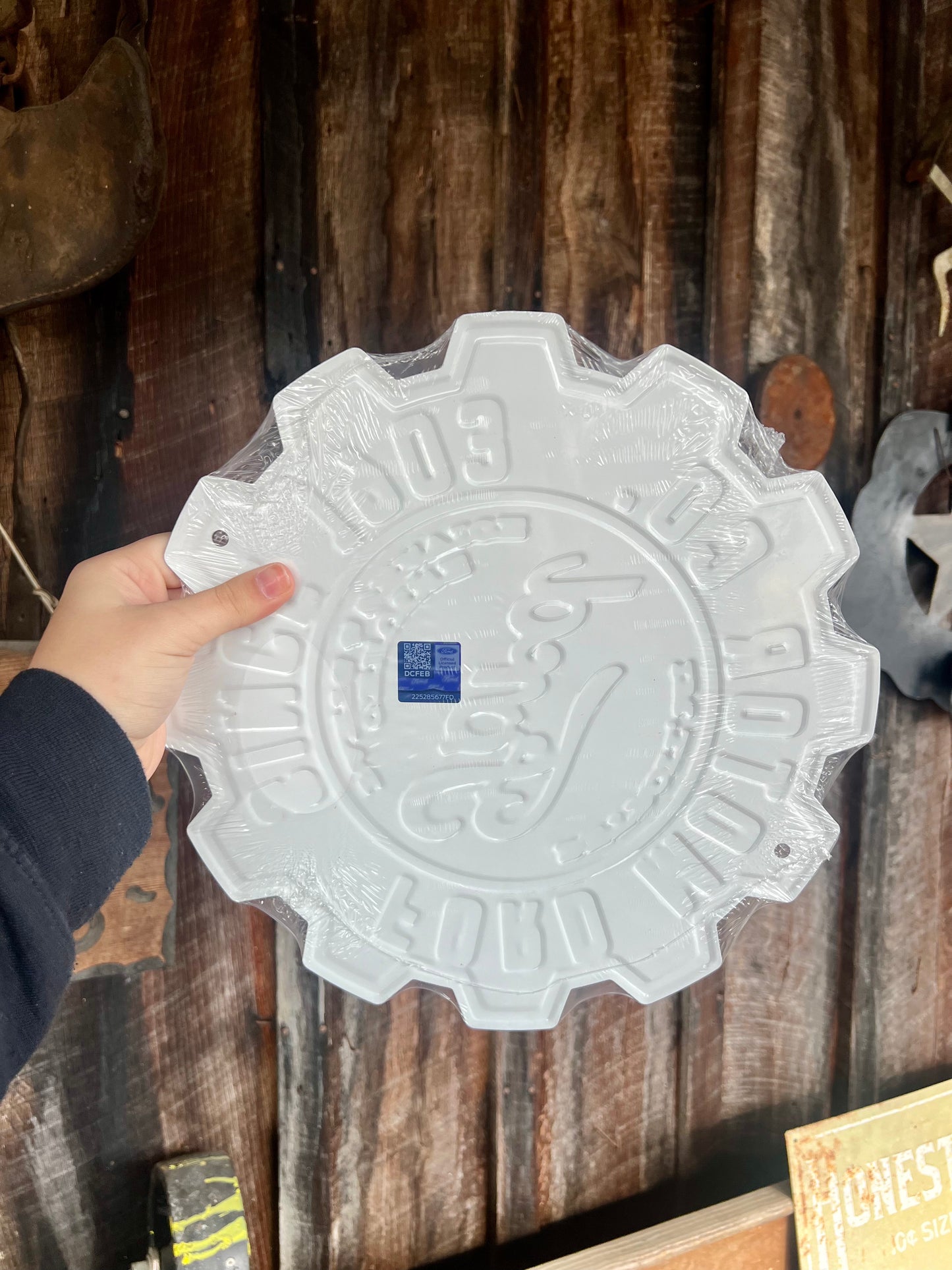 Ford Gear Die Cut Metal Sign 12"