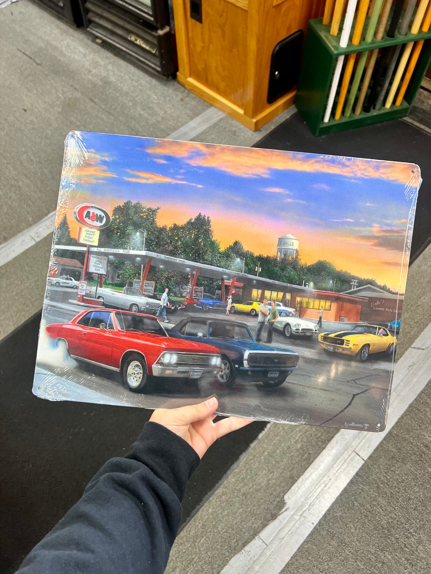 Cruise Night at A&W Metal Sign
