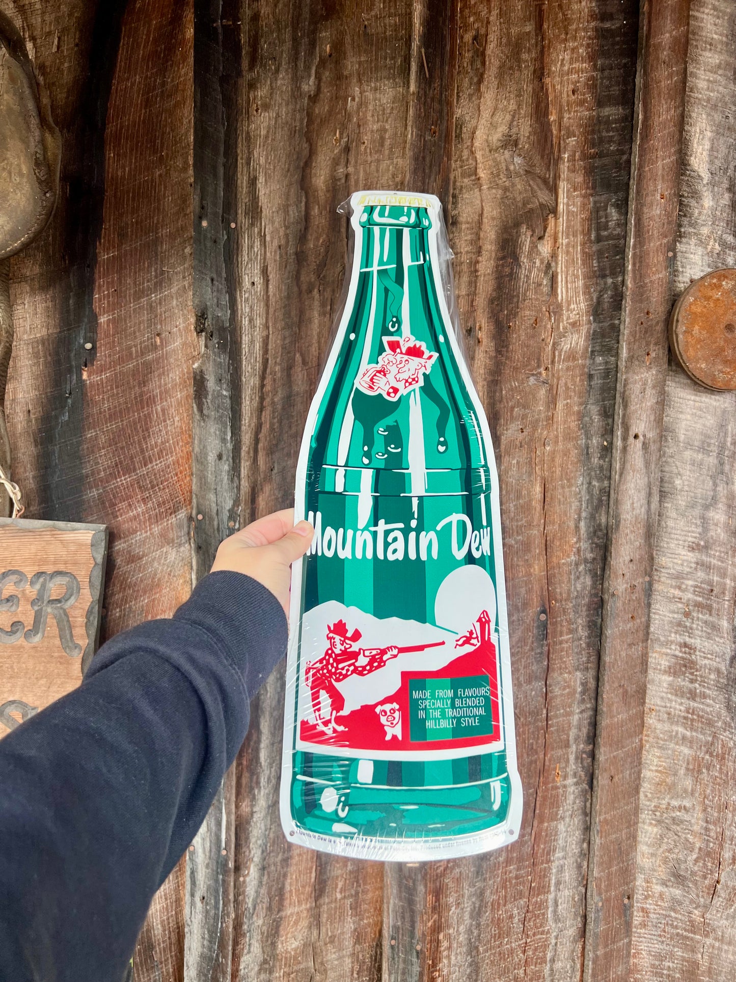 Mountain Dew Bottle Die Cut Metal Sign