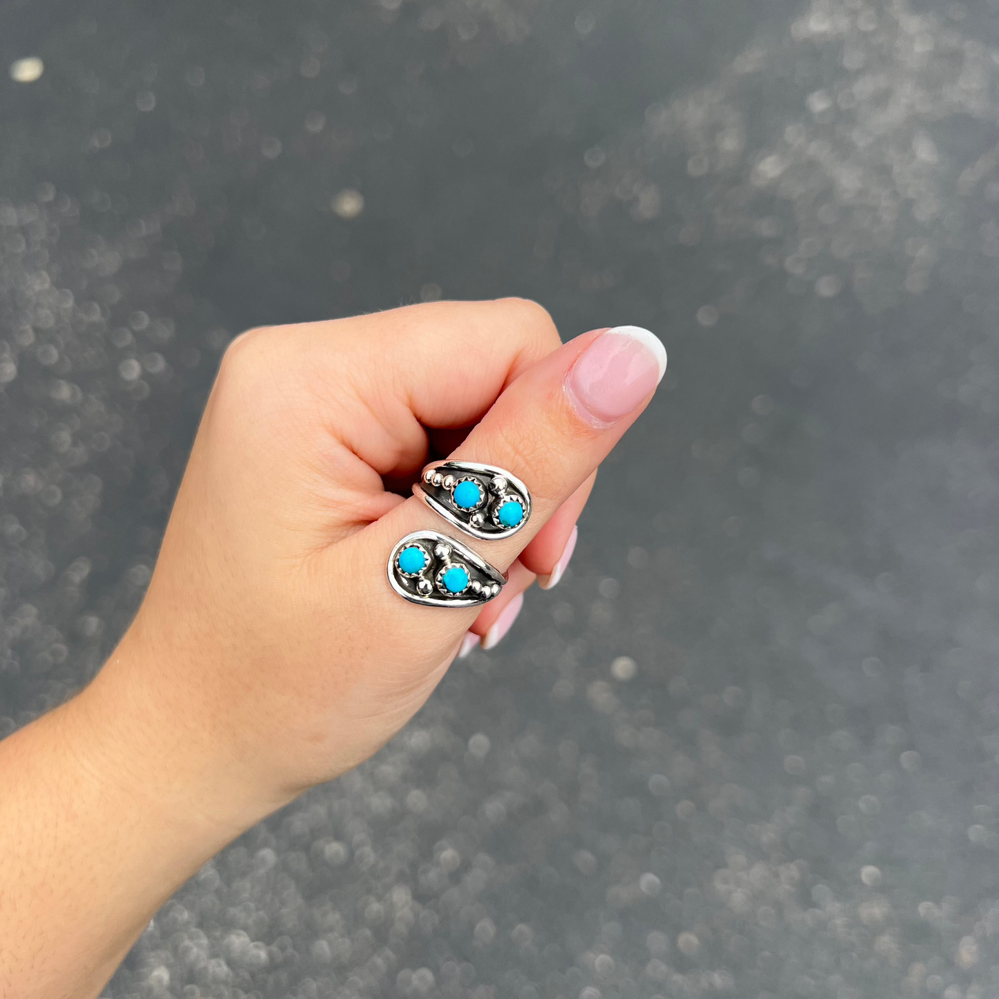 Genuine Turquoise 4 Stone Wrap Ring