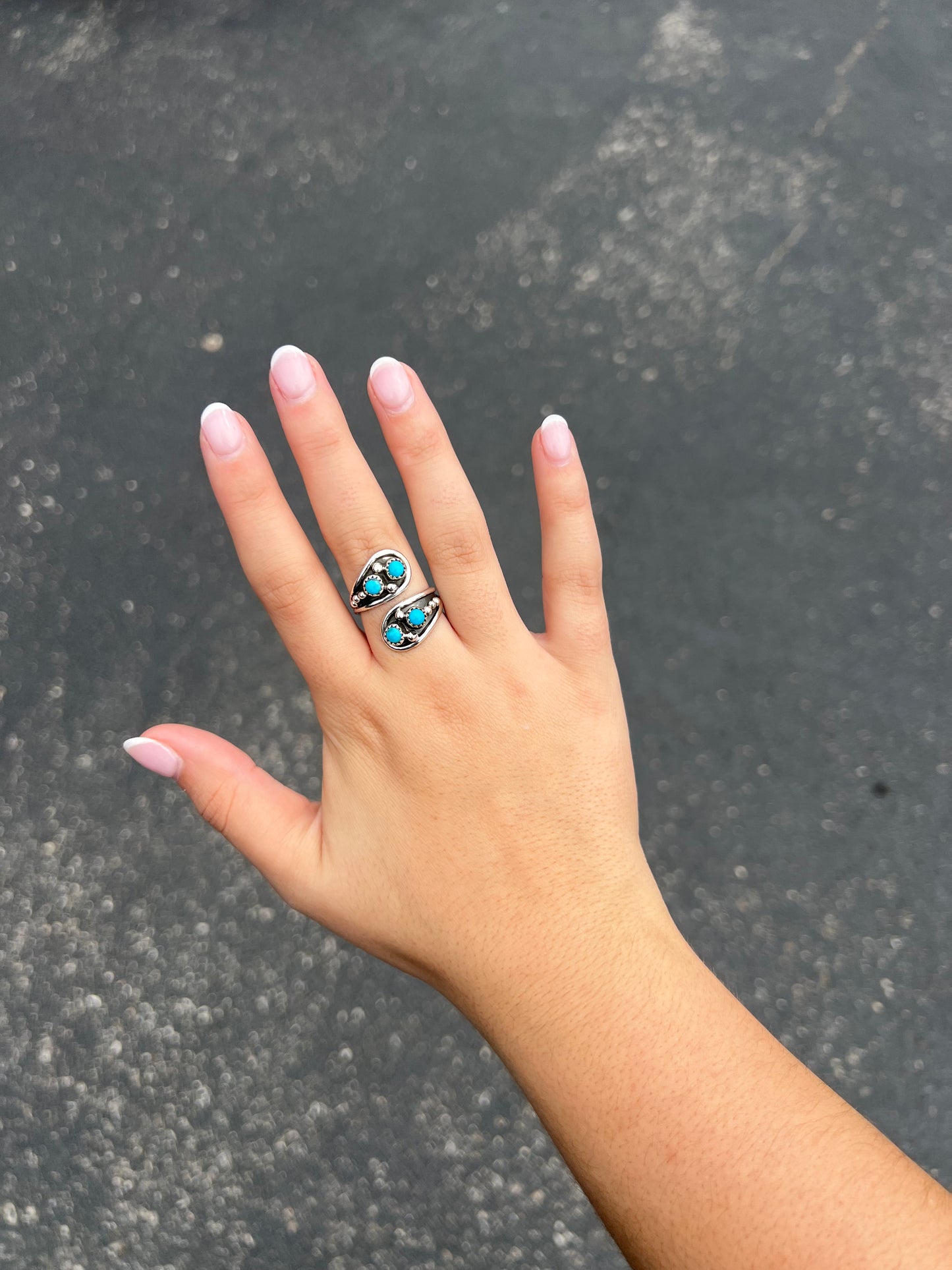 Genuine Turquoise 4 Stone Wrap Ring