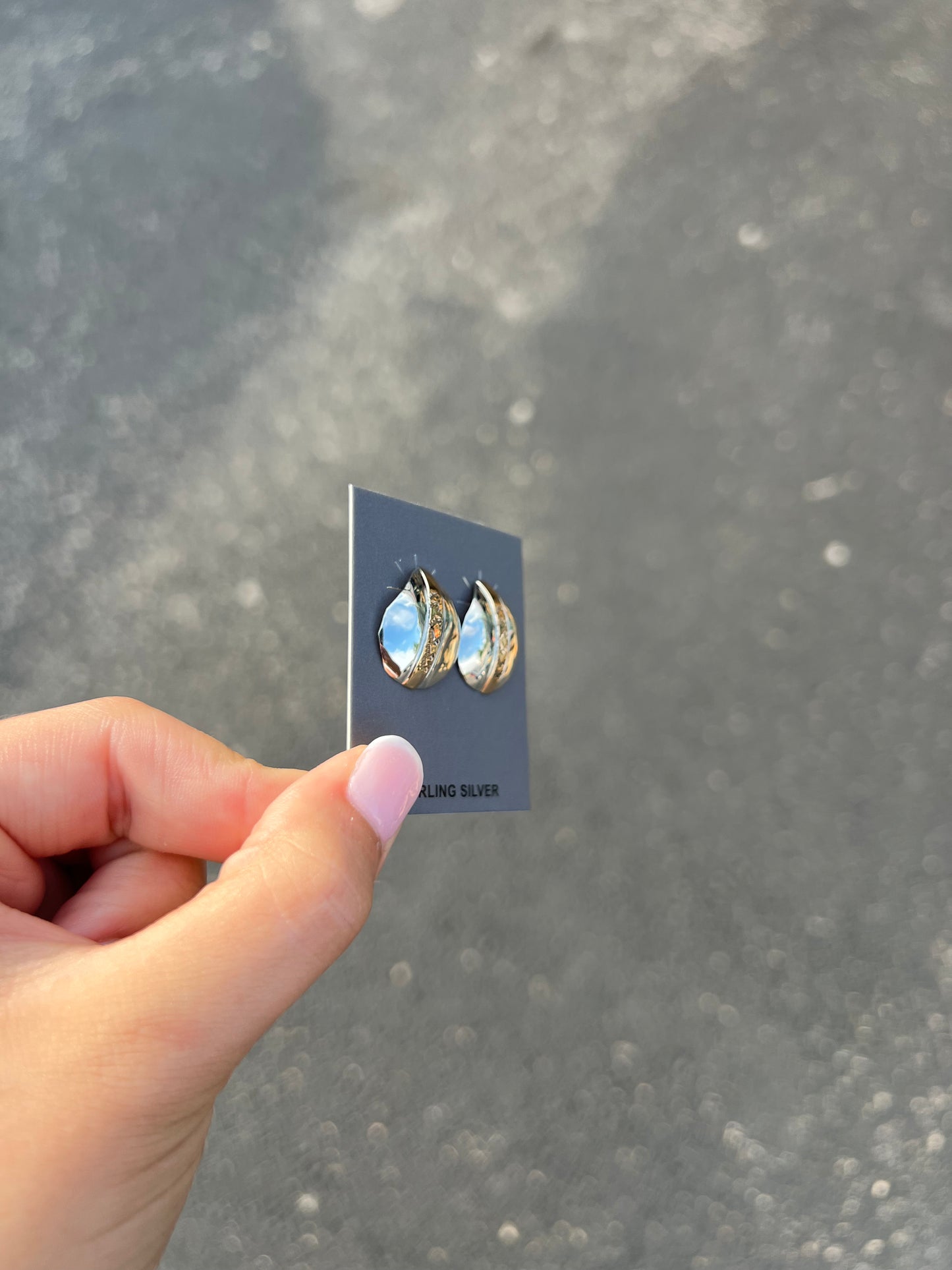 Sterling Silver Teardrop Earrings with 14KT Gold Filled Stamped Center