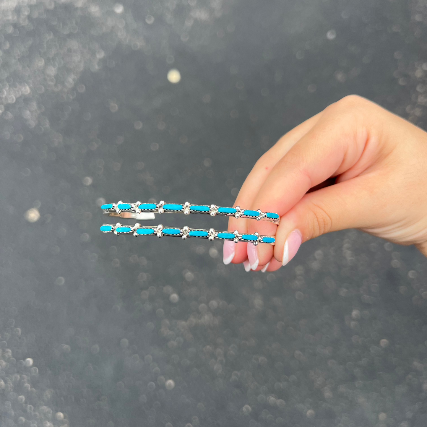8 Stone Sonoran Turquoise Sterling Silver Bracelet