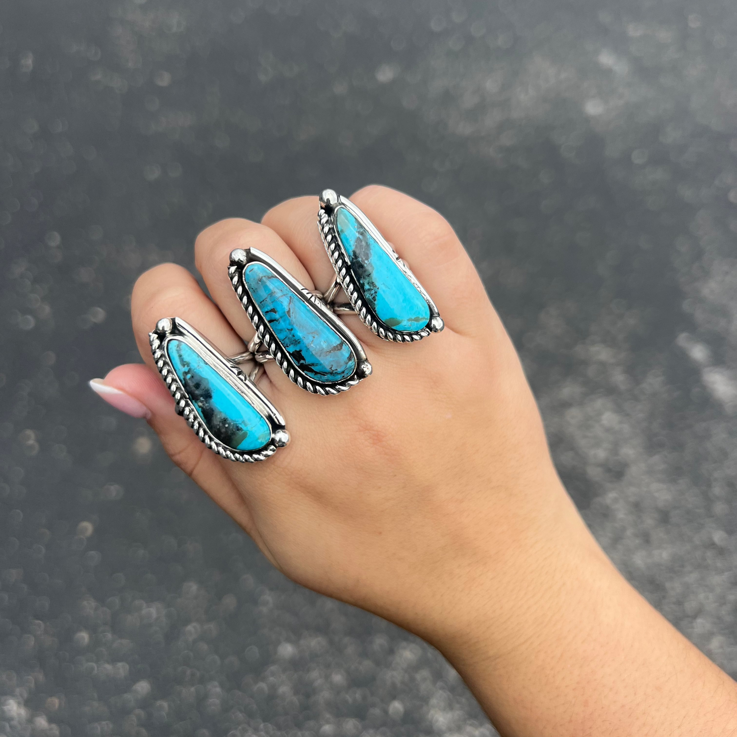 The Olivia Authentic Turquoise and Sterling Silver Statement Ring