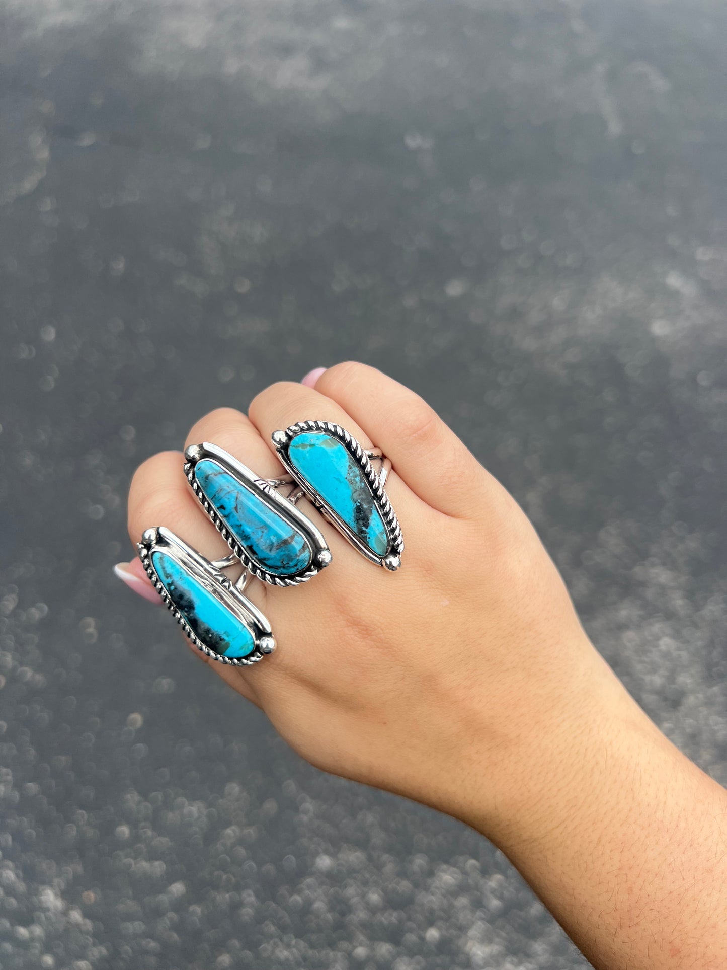 The Olivia Authentic Turquoise and Sterling Silver Statement Ring