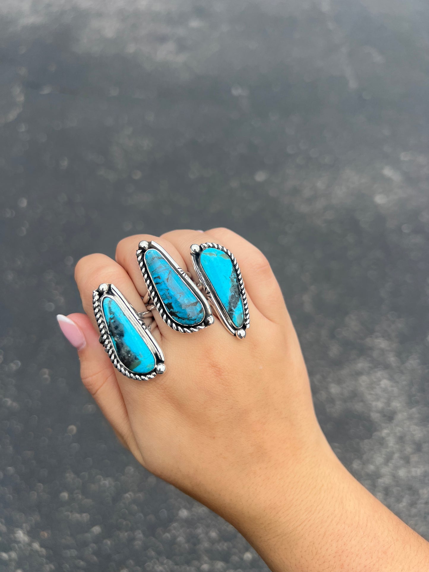 The Olivia Authentic Turquoise and Sterling Silver Statement Ring
