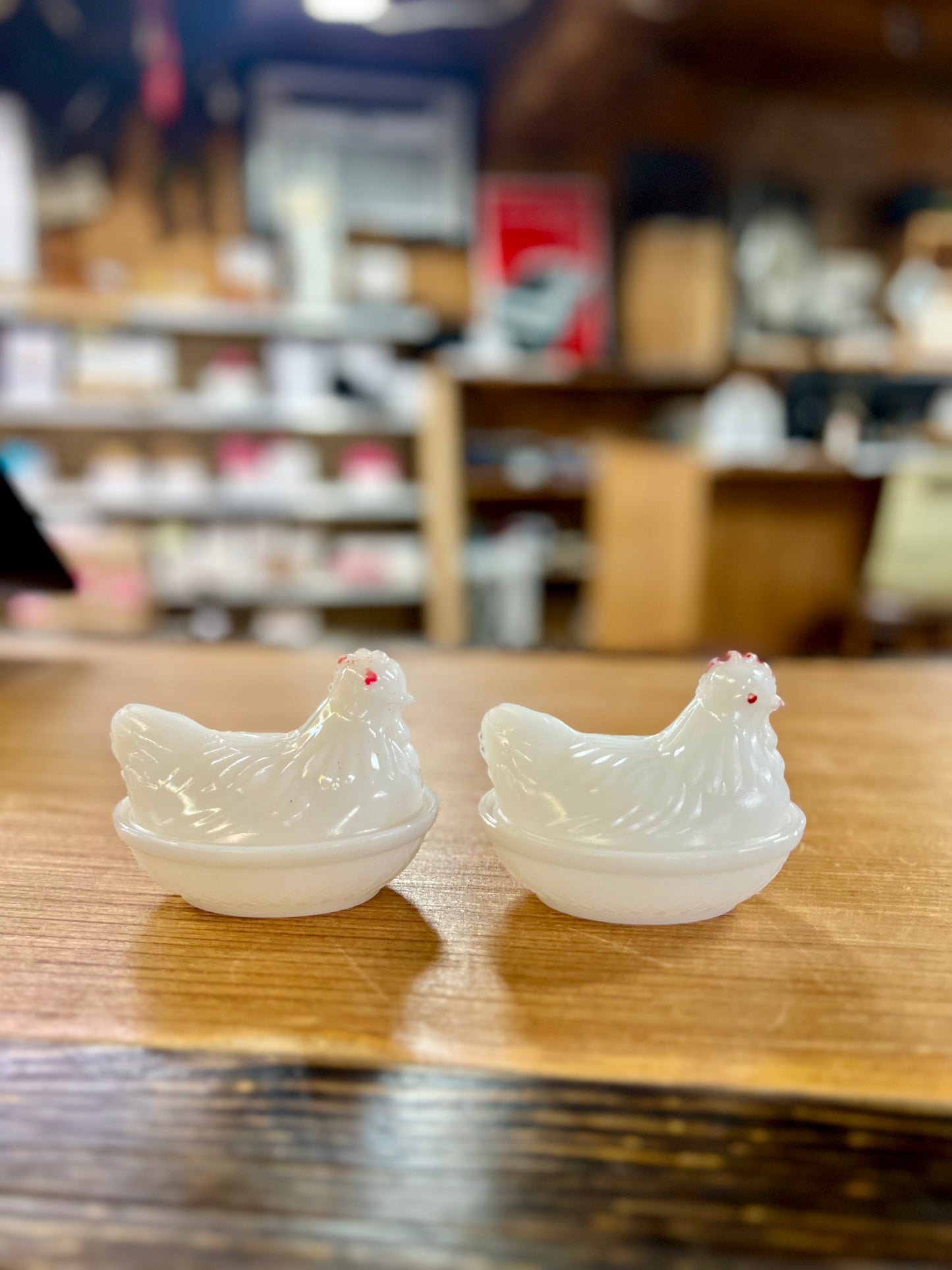 Vintage Milk Glass Hen on Nest Candy Dish
