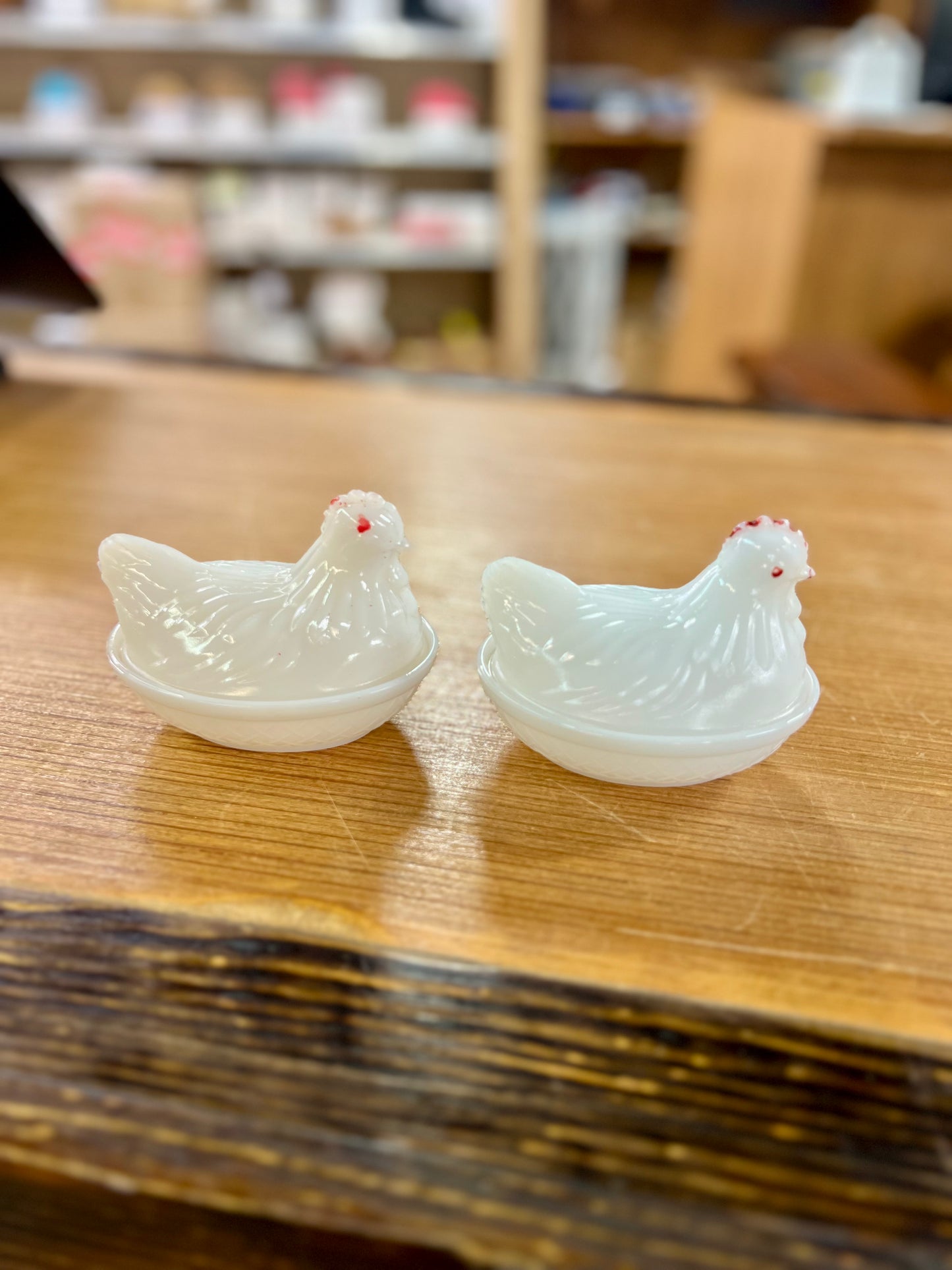 Vintage Milk Glass Hen on Nest Candy Dish