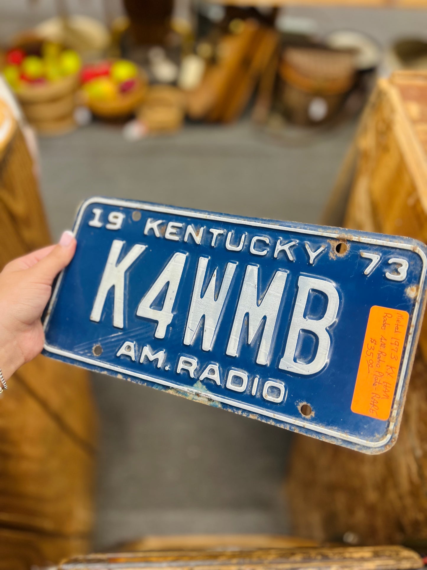Metal 1973 KY HAM Radio AM Radio Plate - RARE