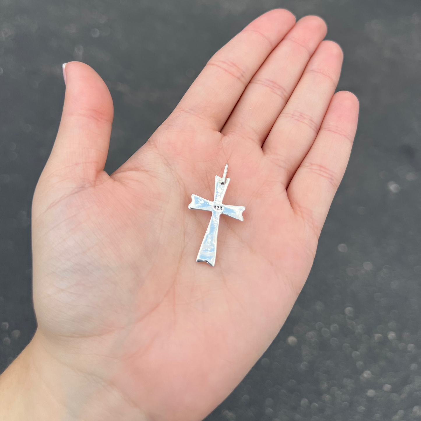 Sterling Silver Genuine Turquoise Cross Pendant