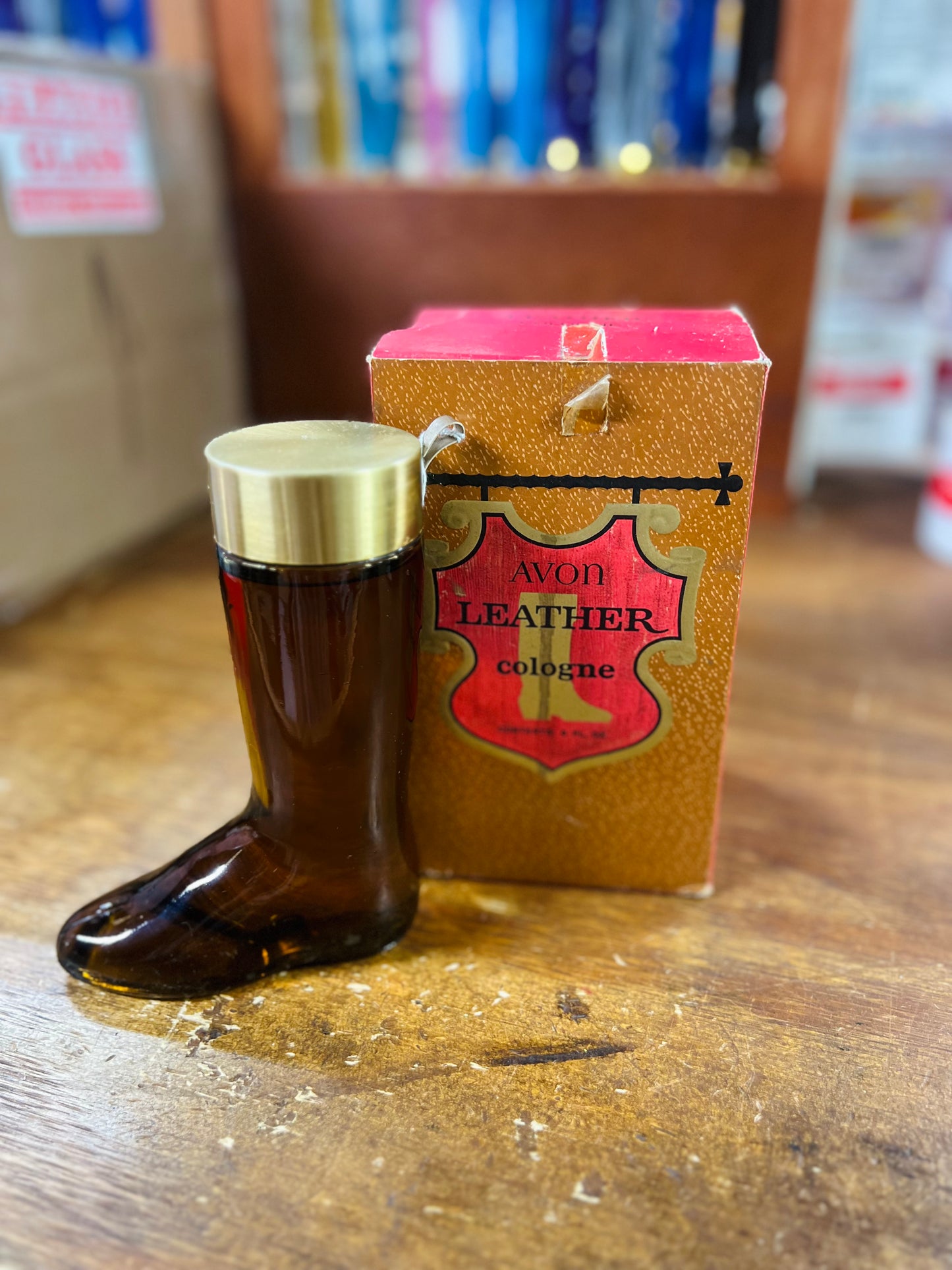 Vintage Avon Amber Boot Full - with box!