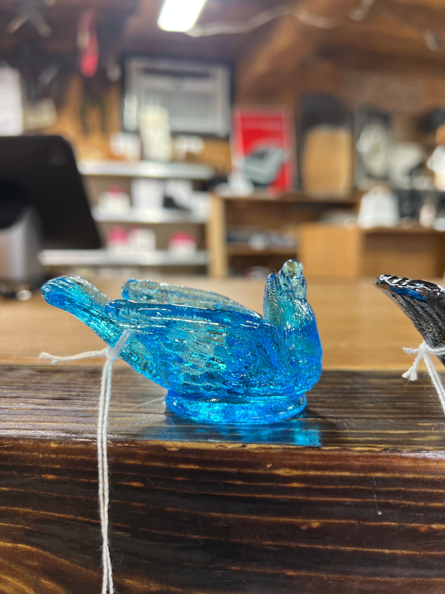 Vintage Degenhart Glass Bird & Berry Salt Cellar