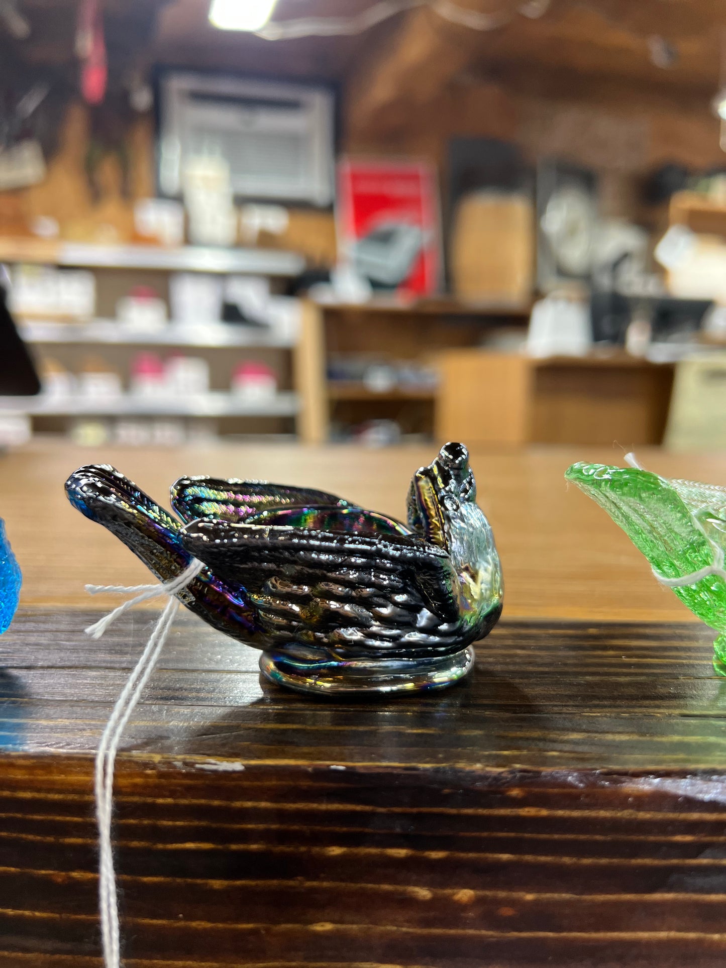 Vintage Degenhart Glass Bird & Berry Salt Cellar