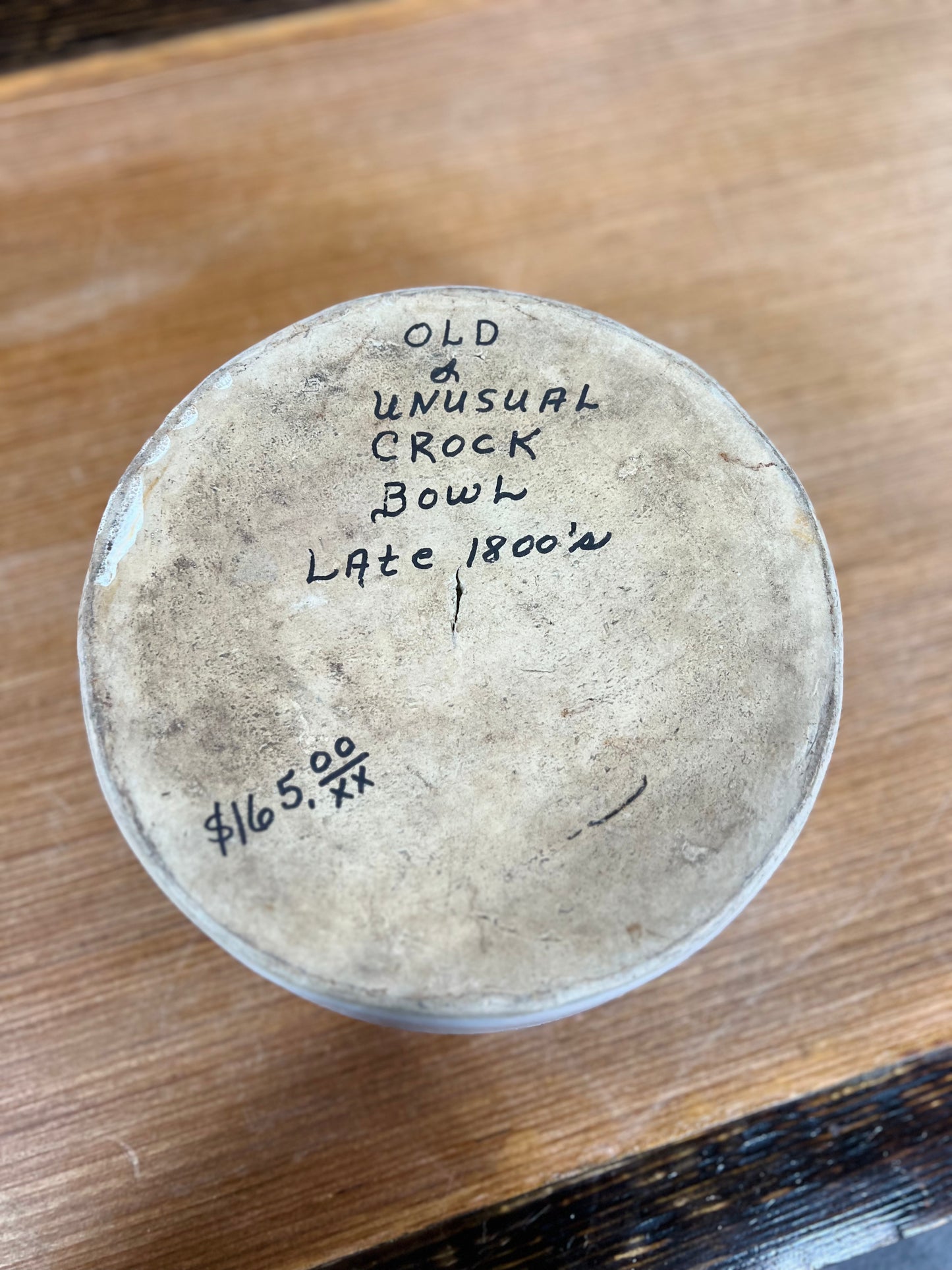 Late 1800s Old & Unusal Crock Bowl