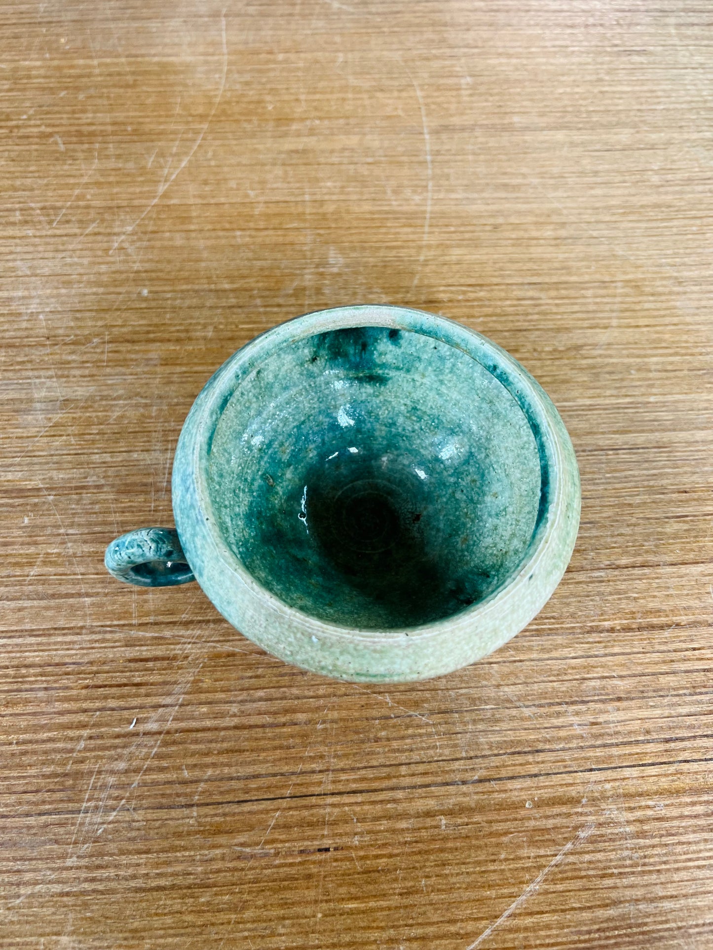 Vintage Green/Blue JM Pottery Teacup
