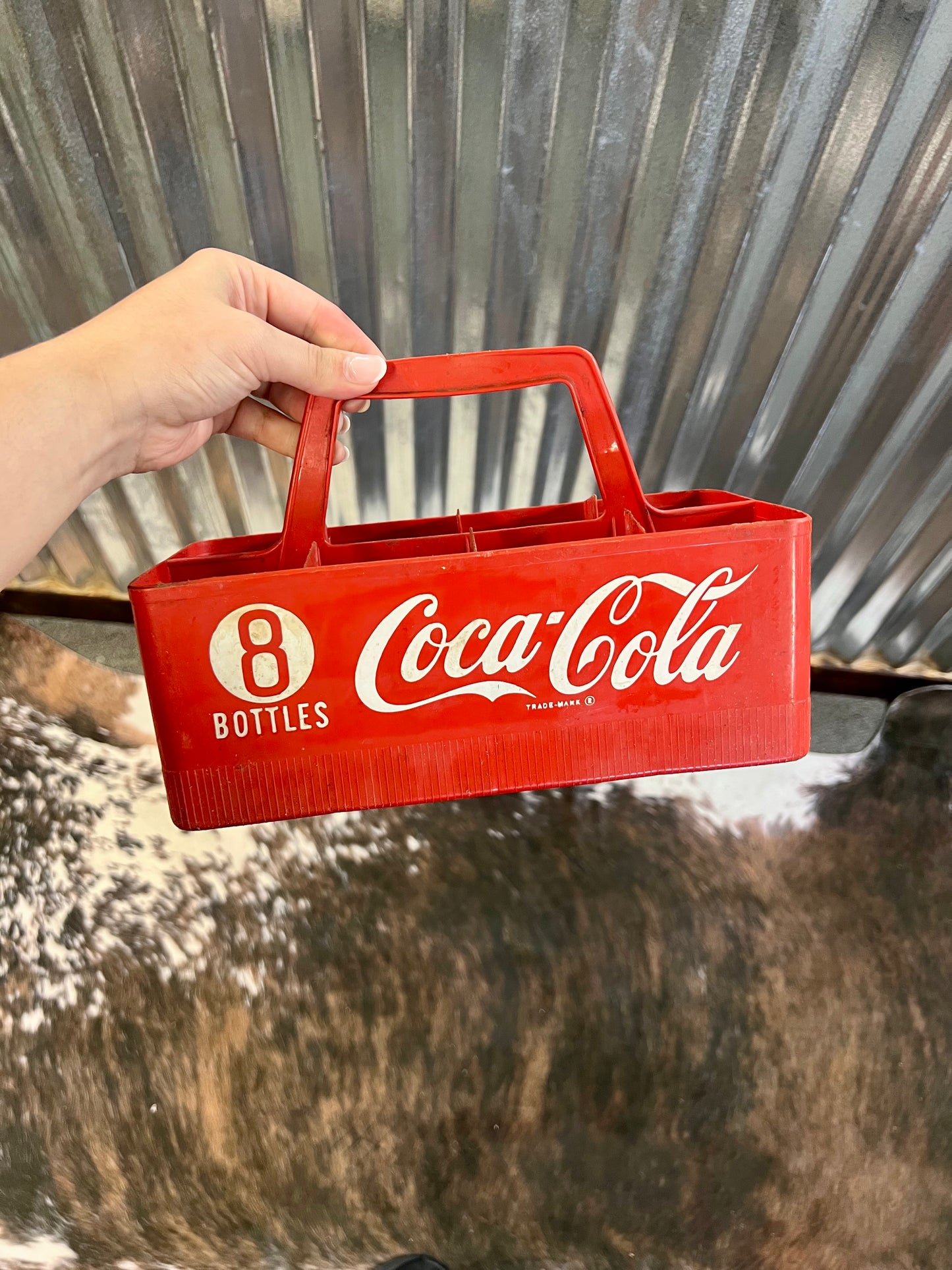 Vintage Coca Cola 8 Bottle Carrier Plastic Crate