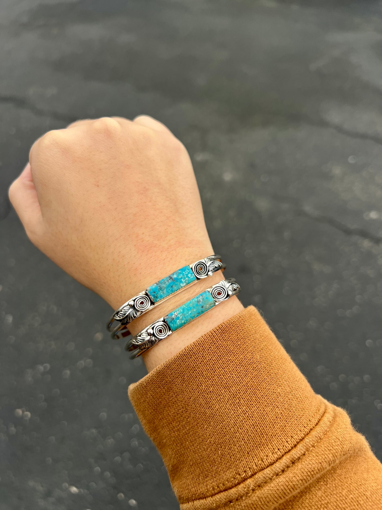 Genuine Kingman Turquoise Bar Bracelet