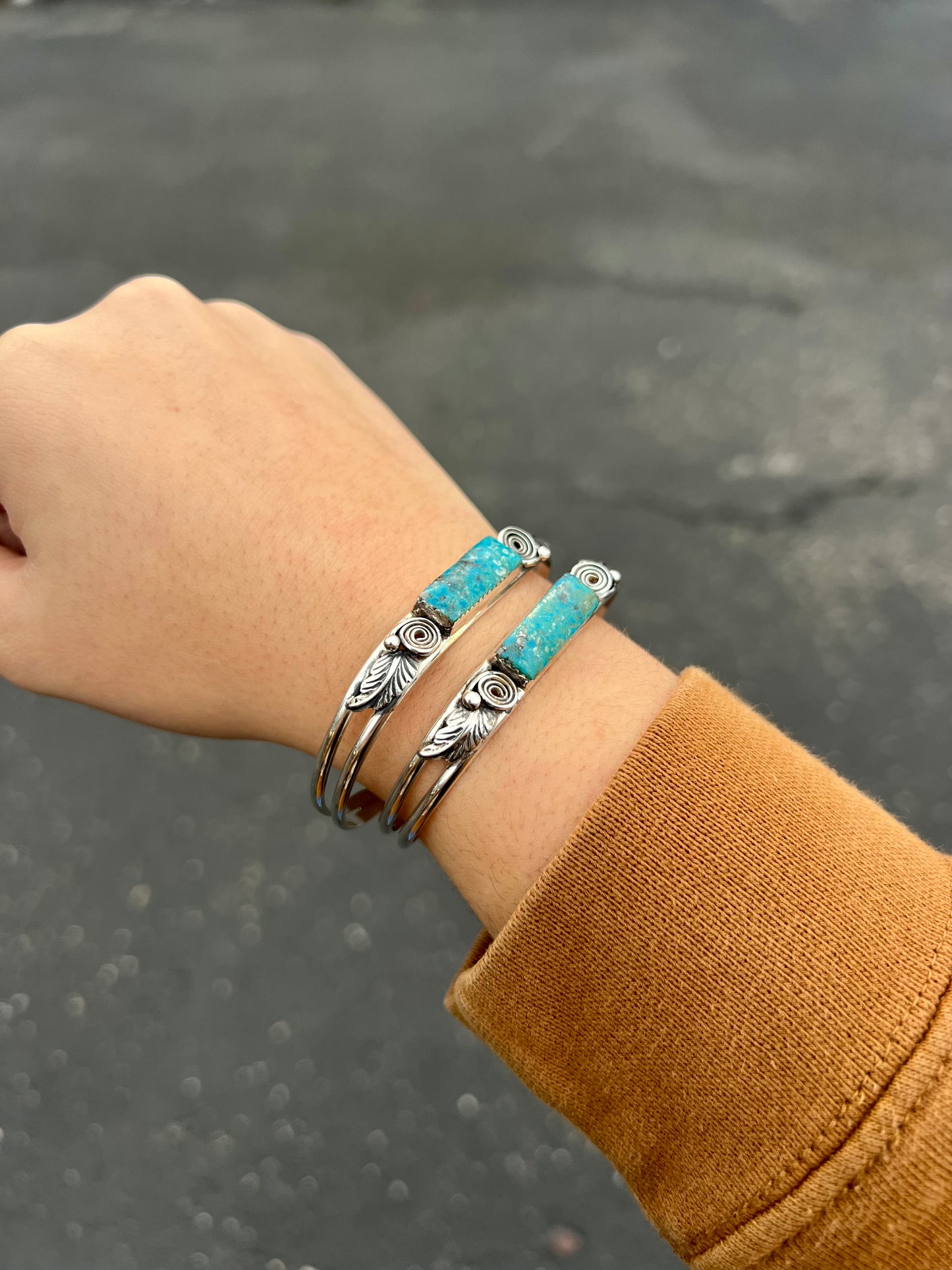 Genuine Kingman Turquoise Bar Bracelet