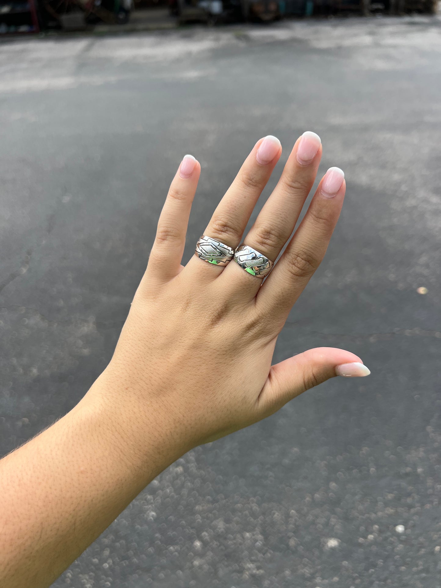 Sterling Silver Stamped Wide Band Ring