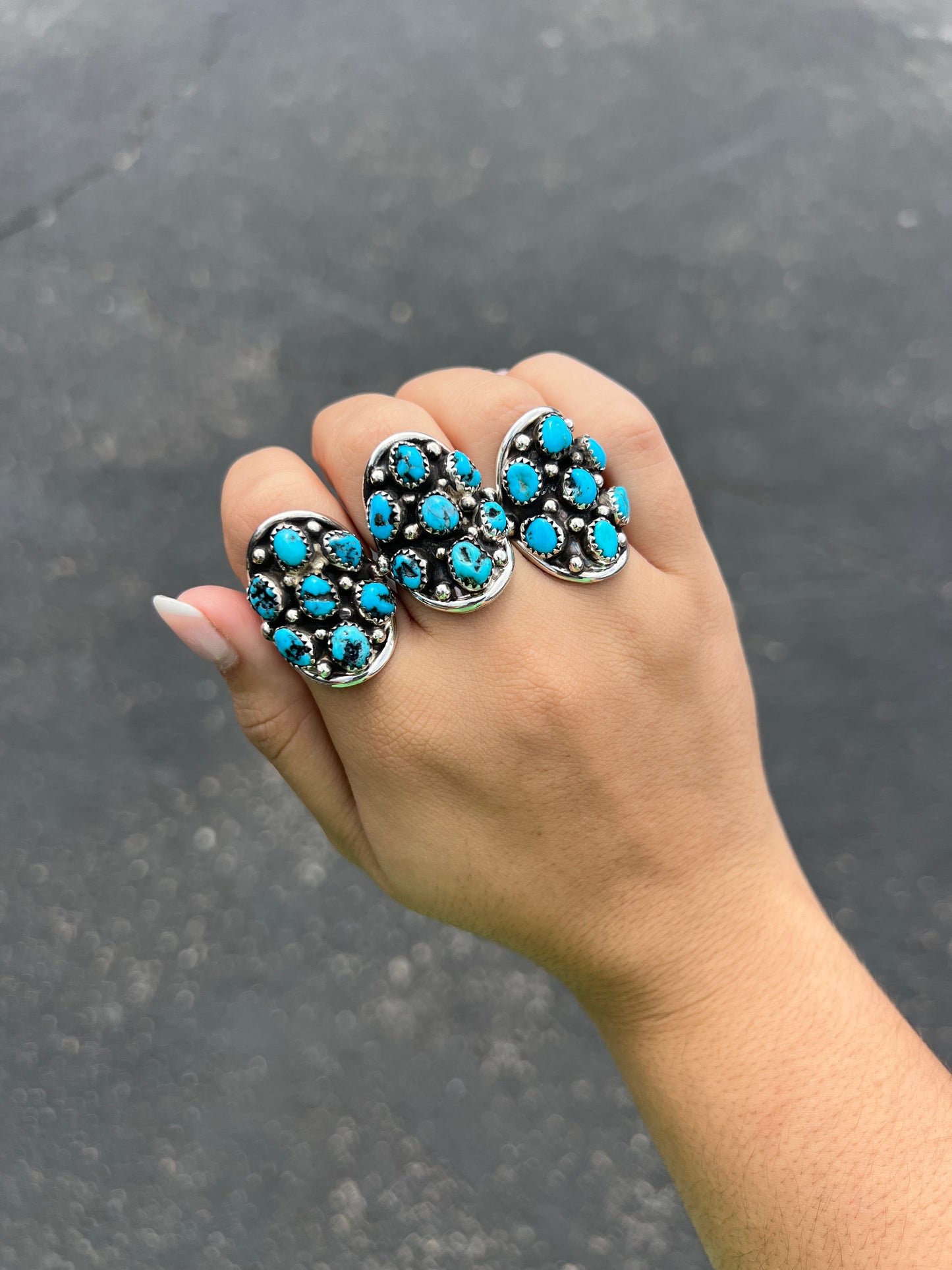Genuine Kingman Turquoise Sterling Silver Saddle Ring