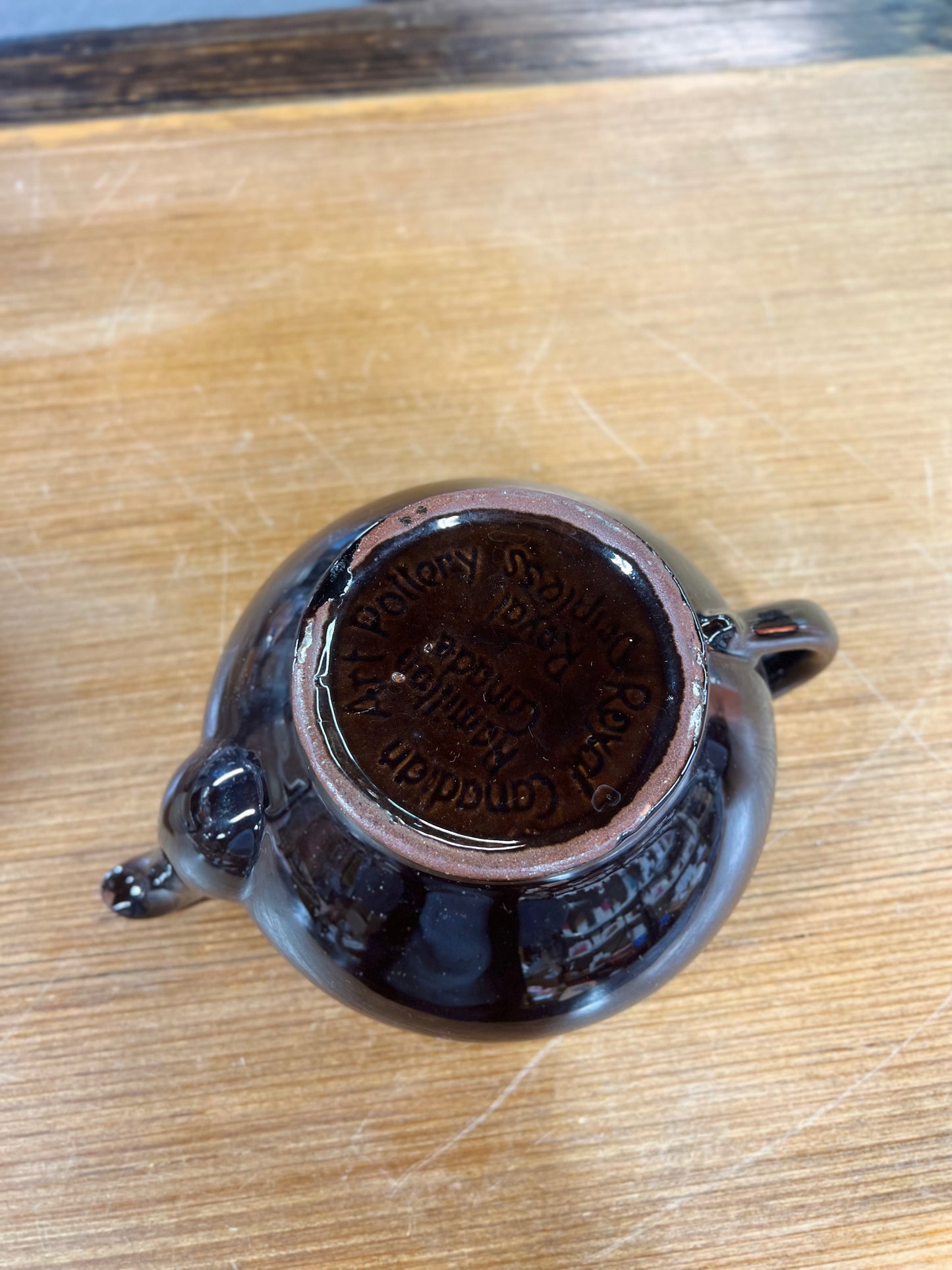 Vintage Royal Canadian Art Pottery Hamilton Canada Royal Dripless Brown Teapot