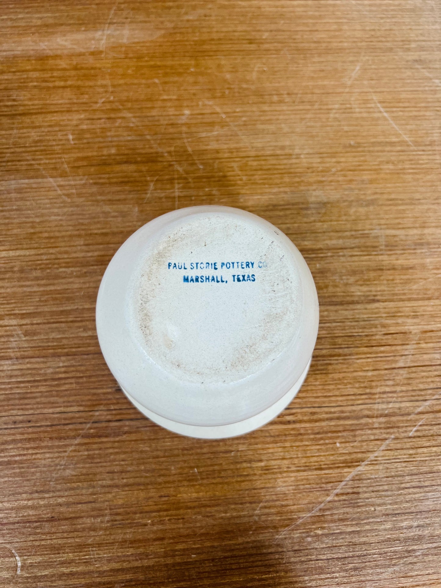 Vintage Miniature Stoneware Spittoon Paul Storie Pottery Co Marshall, Texas