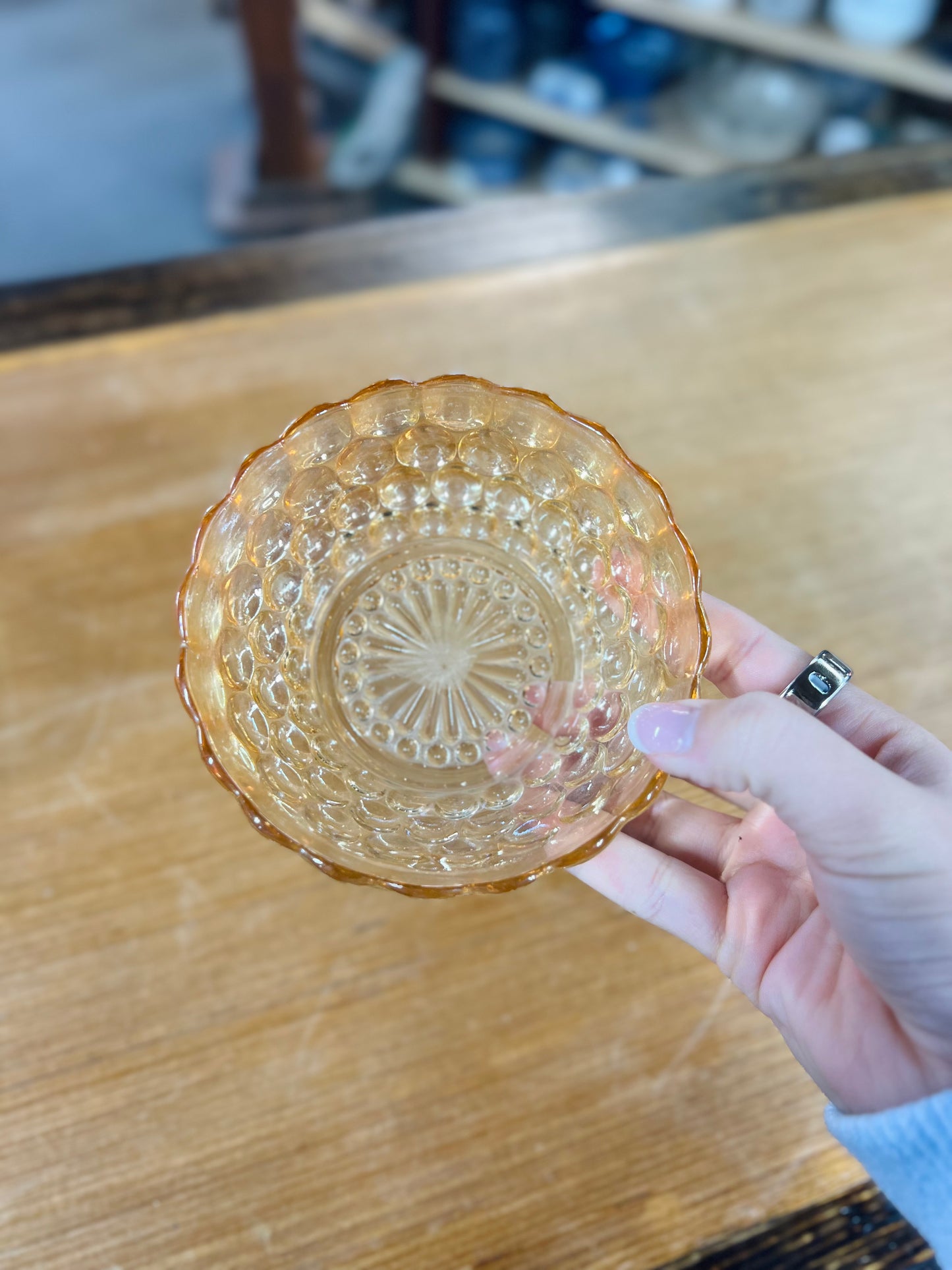 Vintage Anchor Hocking Bubble with Starburst Glass Bowl Dish