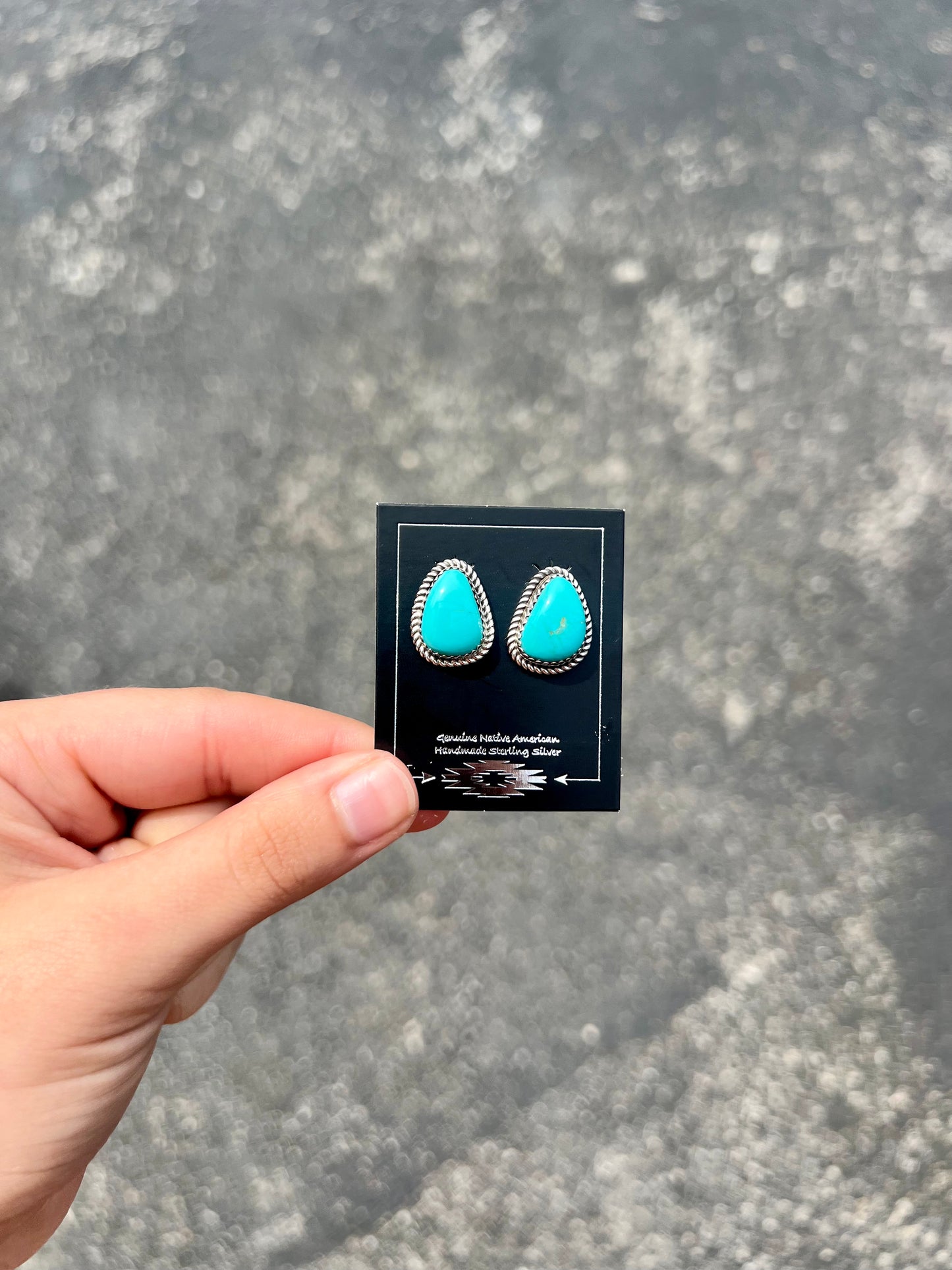 Genuine Sonoran Turquoise Sterling Silver Studs