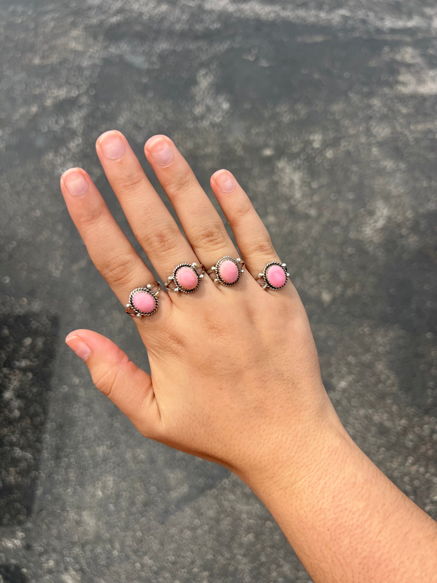 The Quinn Pink Conch Sterling Silver Ring