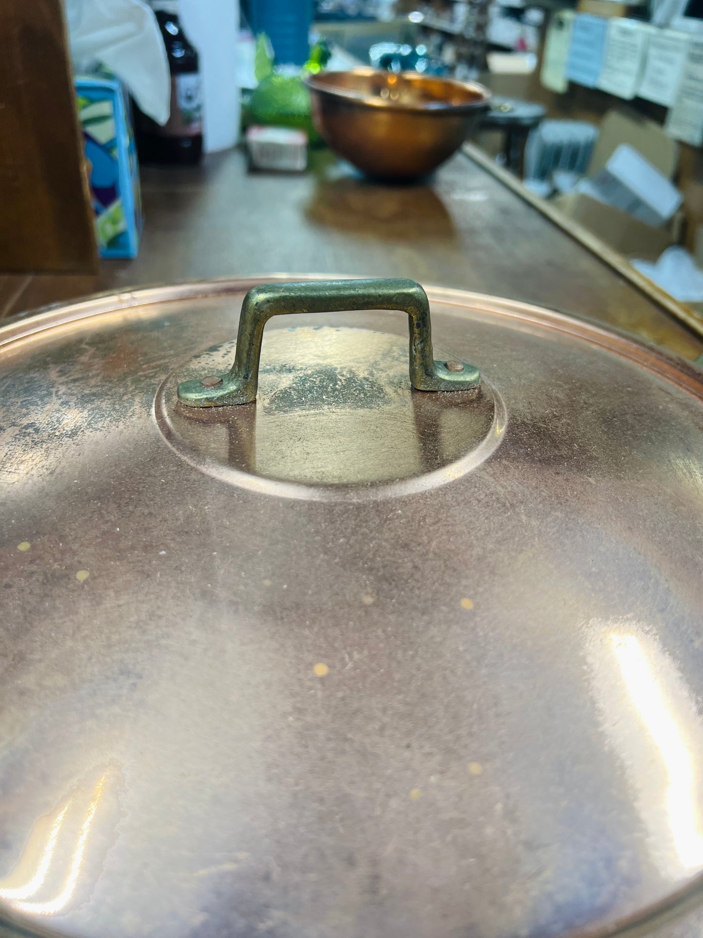 Copper Pan with Handle and Lid